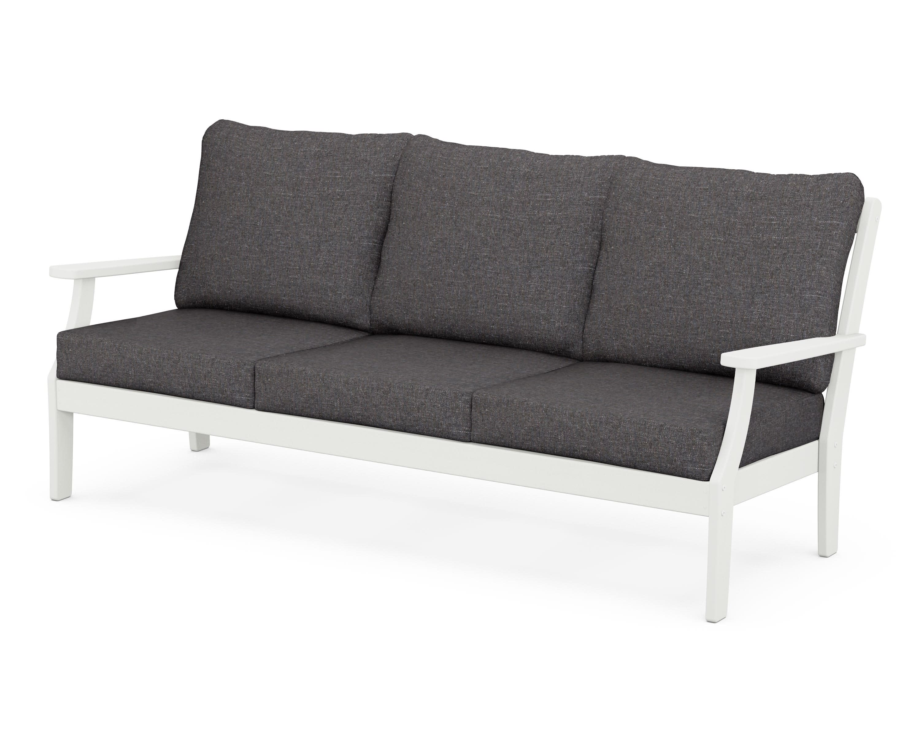 Braxton Deep Seating Sofa in Vintage White / Ash Charcoal