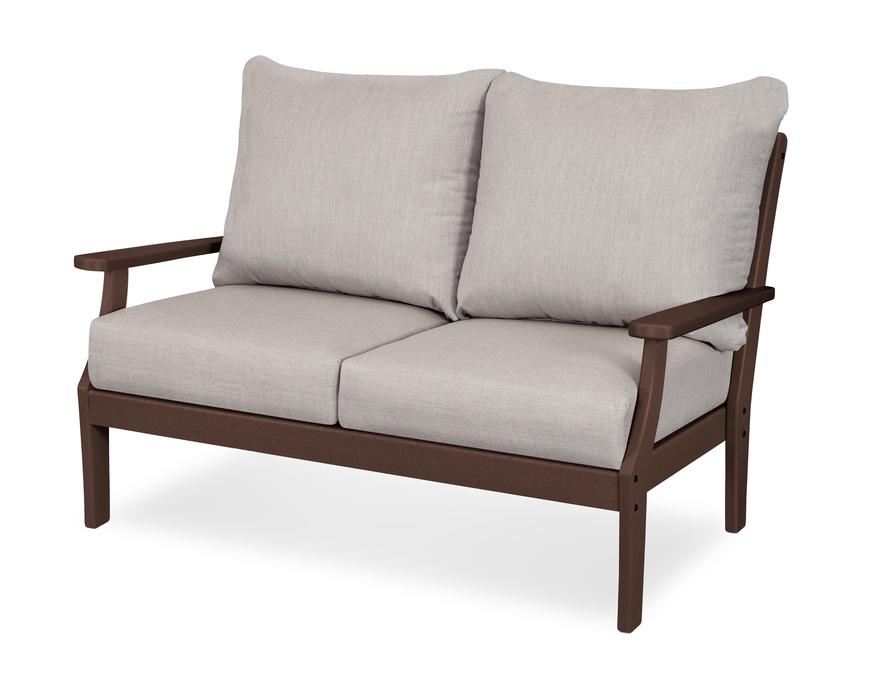 Braxton Deep Seating Loveseat in Mahogany / Cast Ash