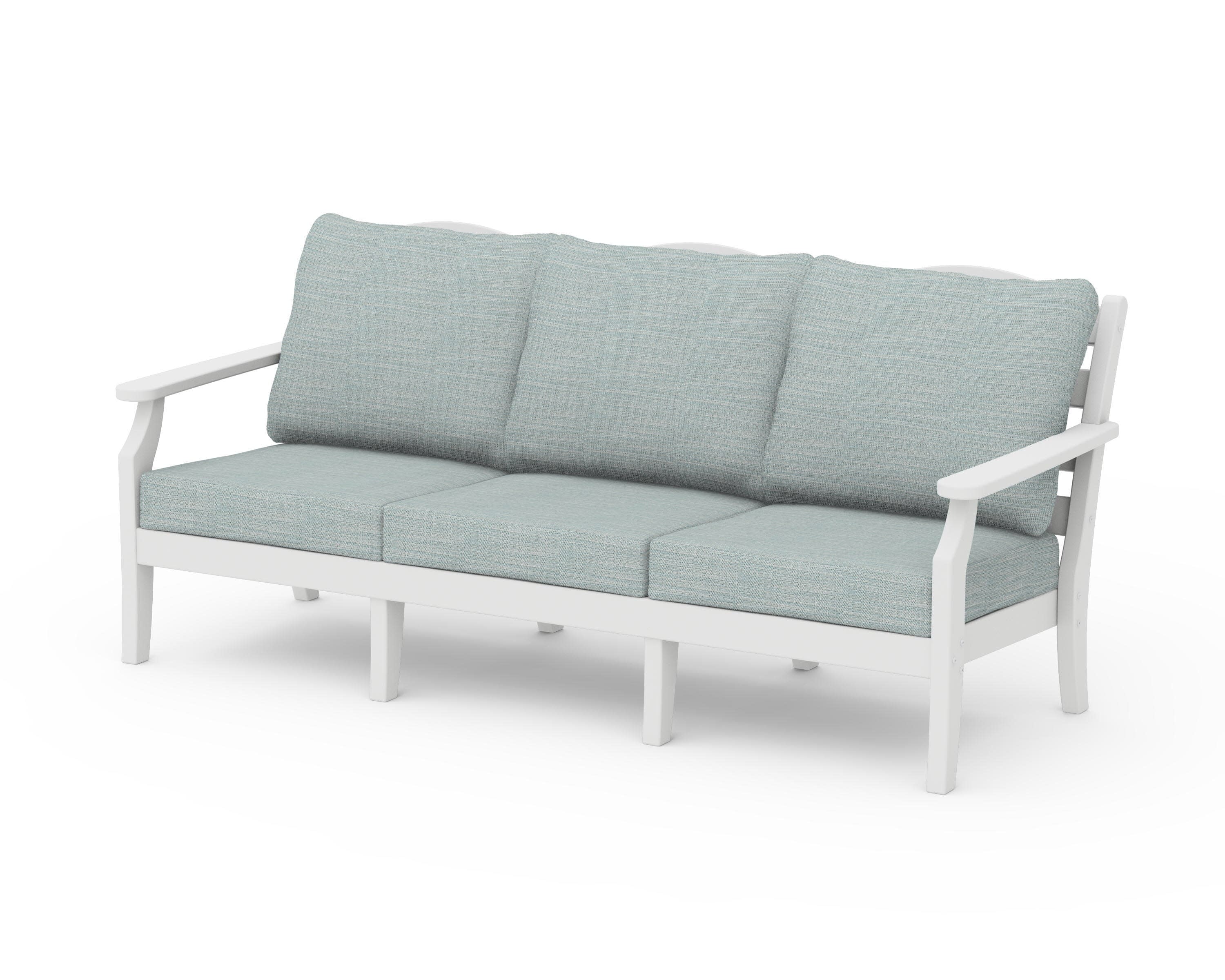 Savannah Deep Seating Sofa in White / Soothe Mist