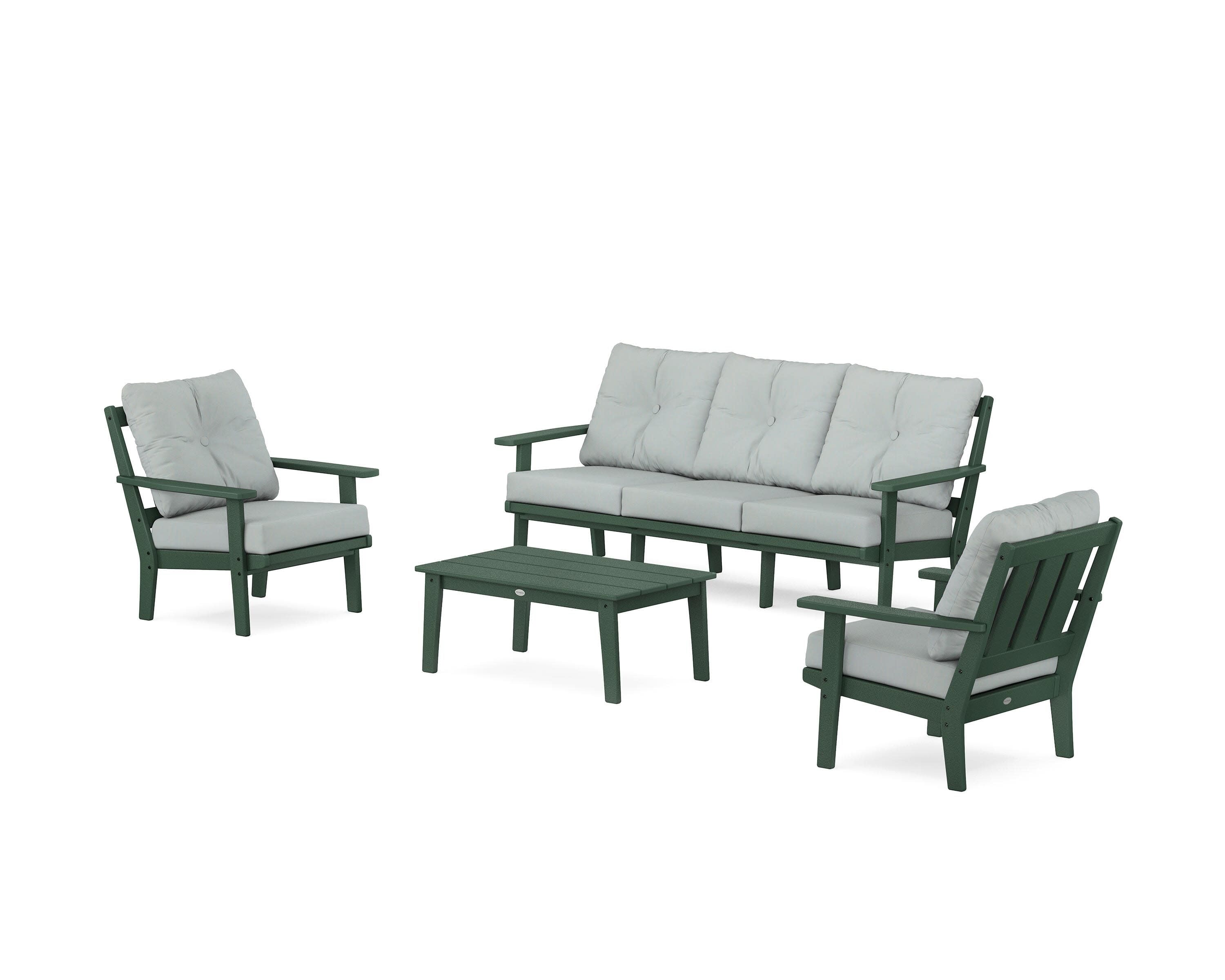 Oxford 4-Piece Deep Seating Set with Sofa in Green / Spa