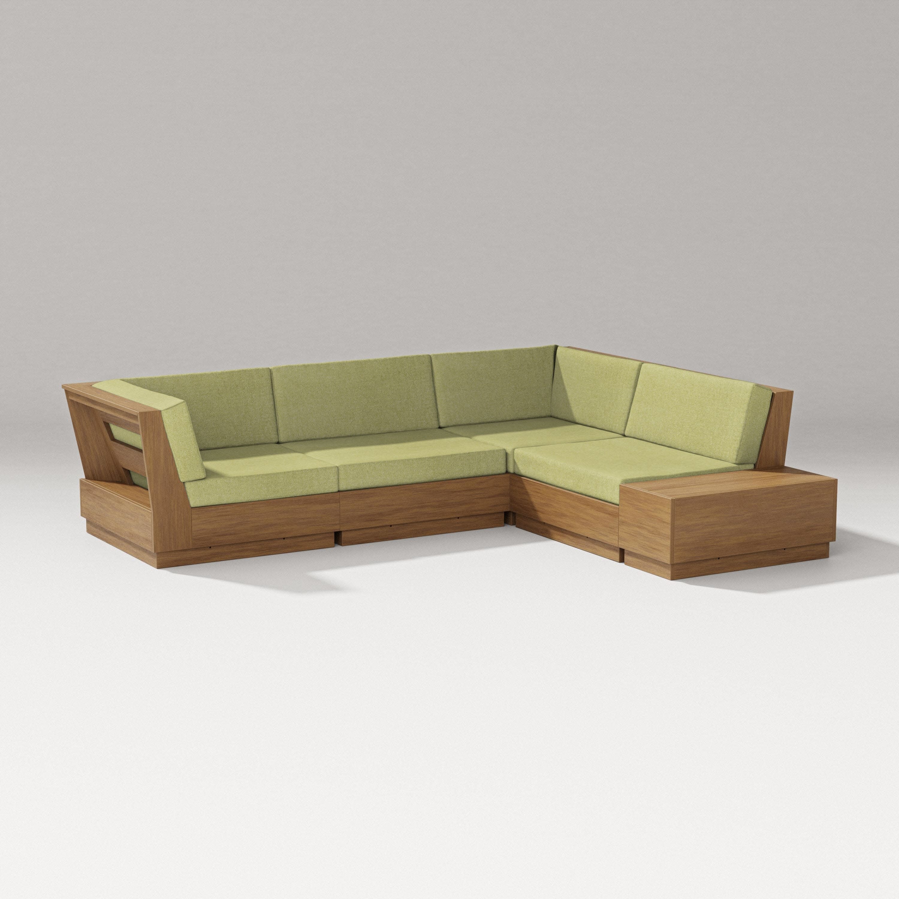 Elevate Corner Sectional in Natural / Chartreuse Boucle