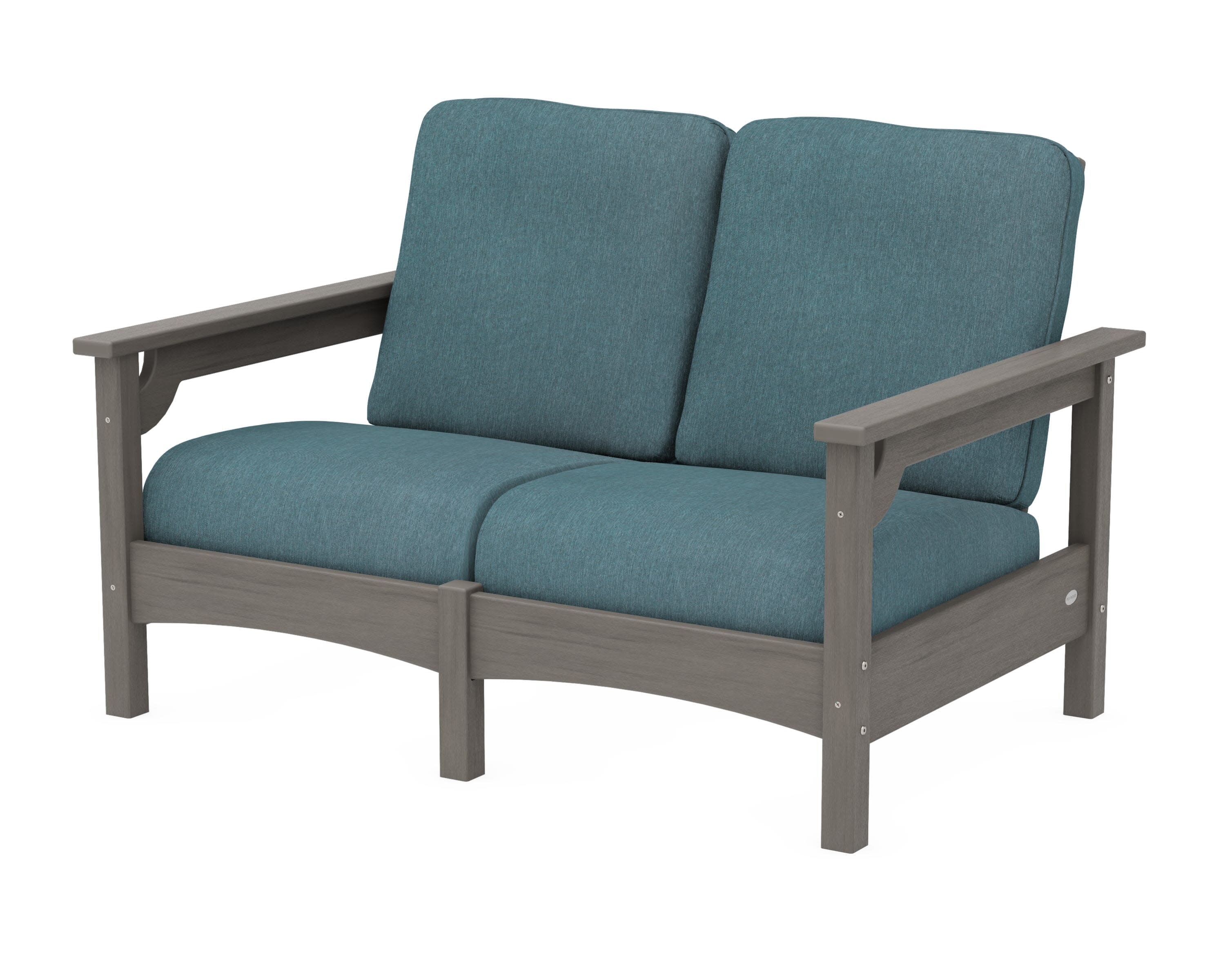 Club Loveseat in Driftwood / Ocean Teal