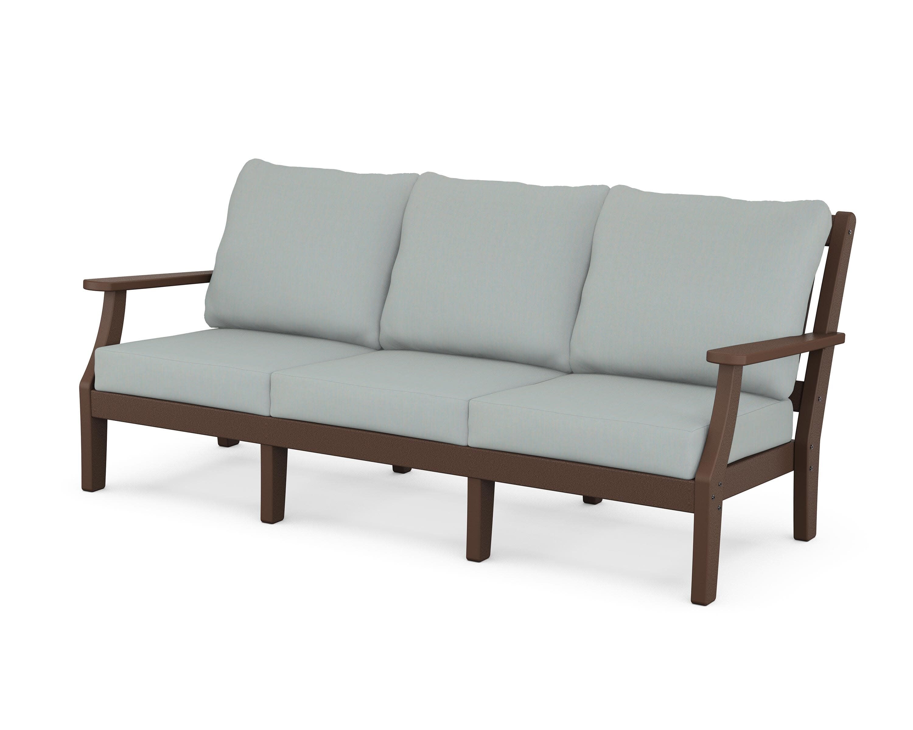 Chinoiserie Deep Seating Sofa in Mahogany / Spa
