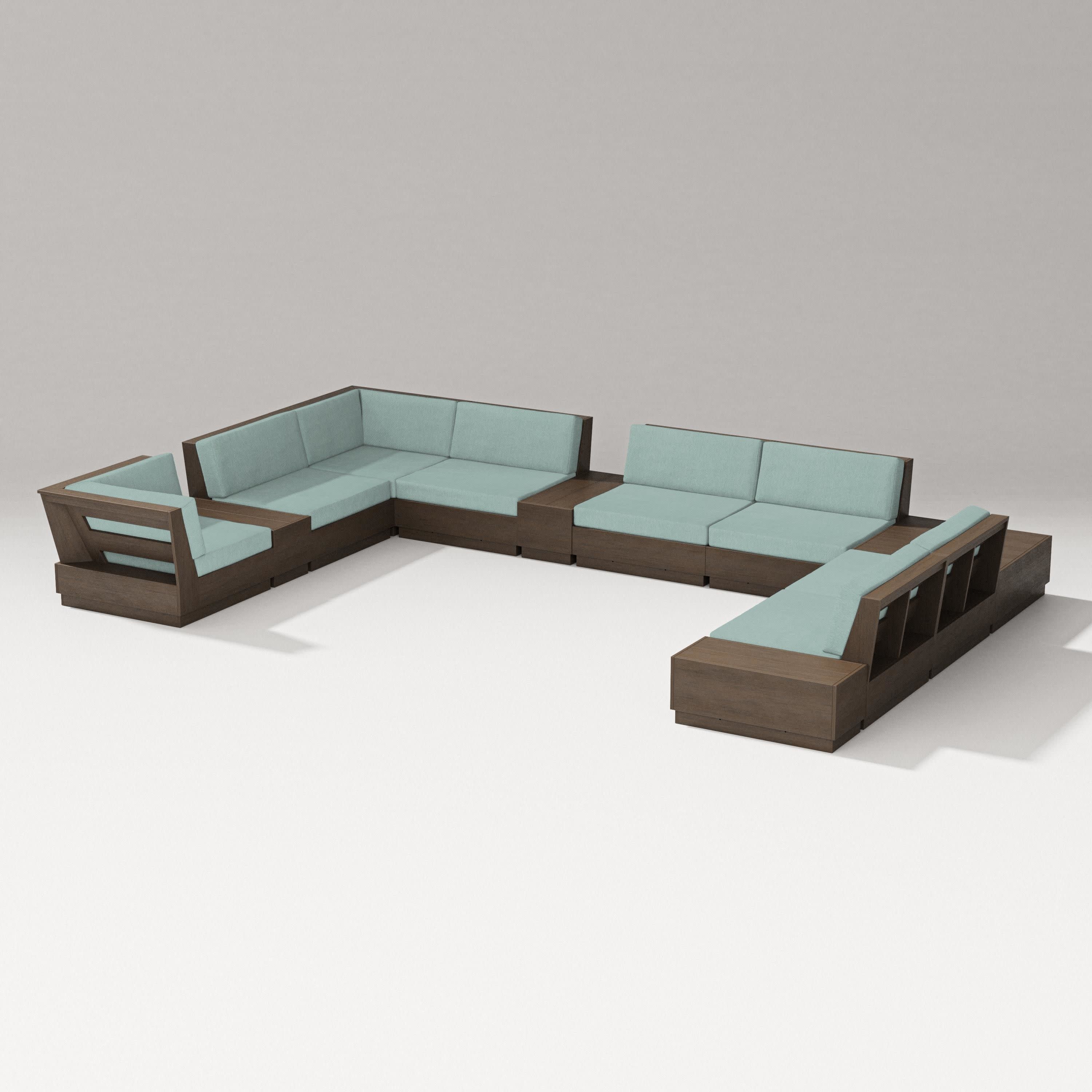 Elevate 12-Piece Conversation Sectional Set in Kona / Glacier Spa