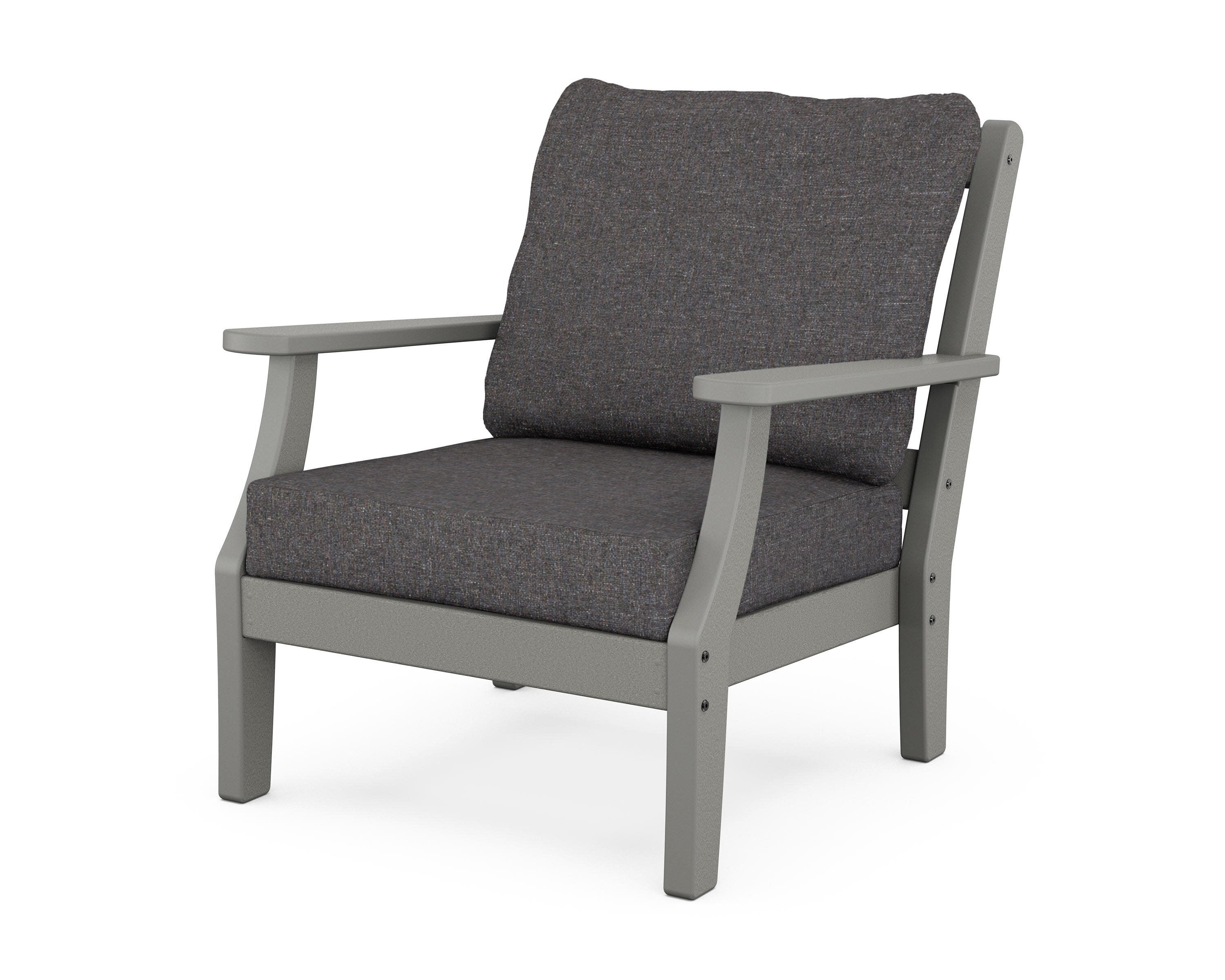 Chinoiserie Deep Seating Chair in Slate Grey / Ash Charcoal