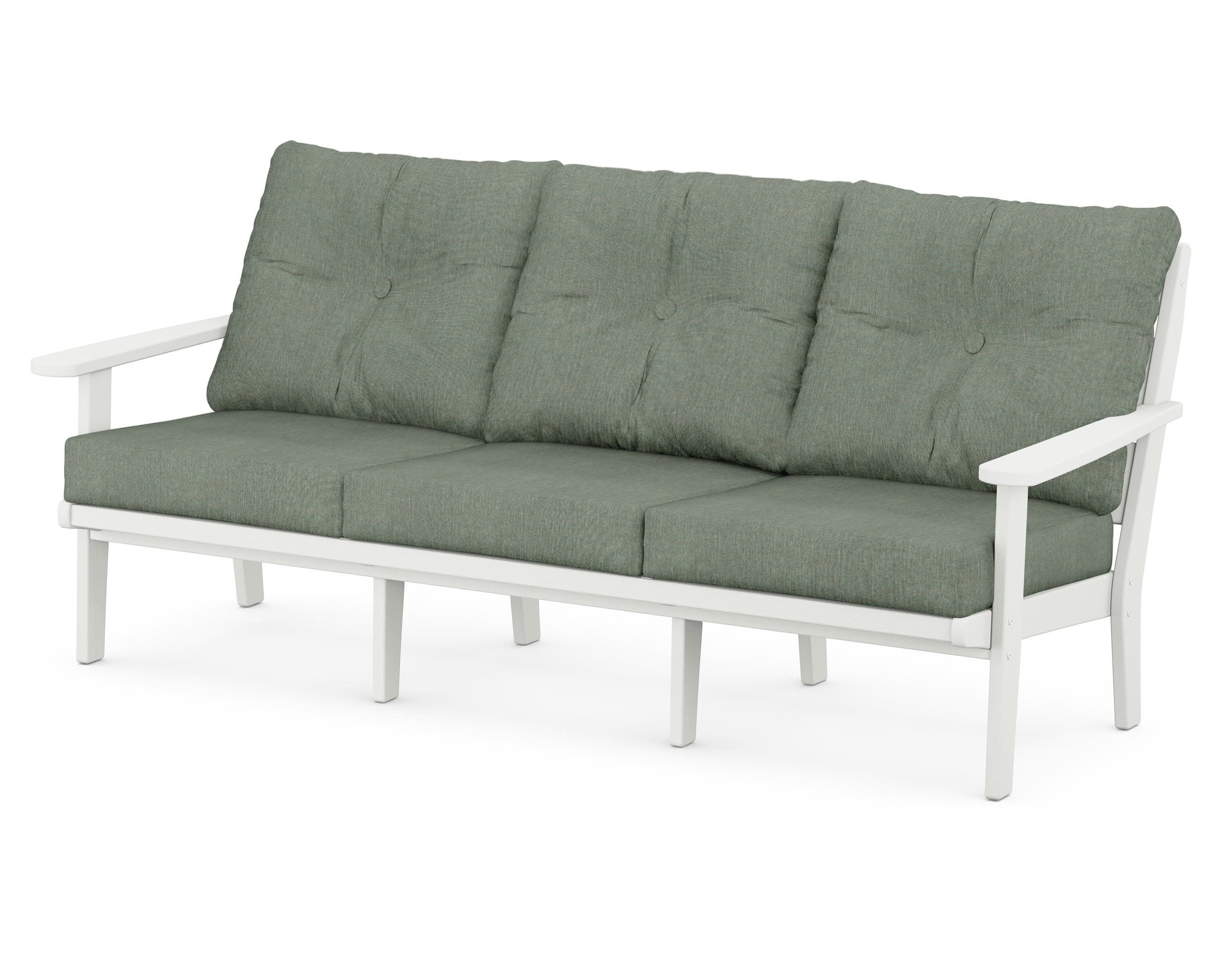 Lakeside Deep Seating Sofa in Vintage White / Cast Sage