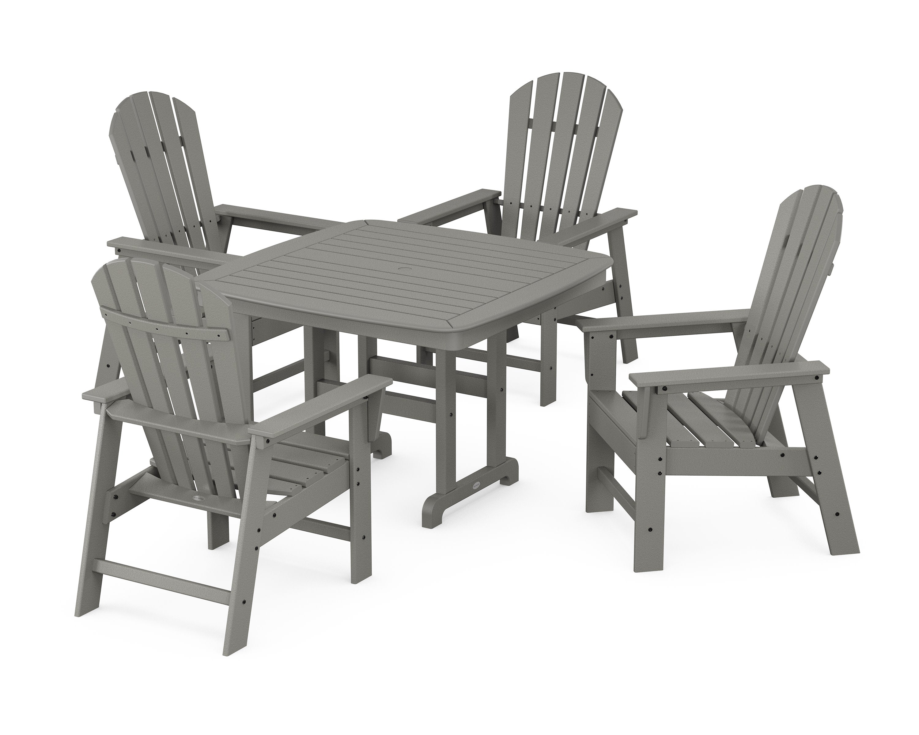 South Beach 5-Piece Dining Set with Trestle Legs in Slate Grey