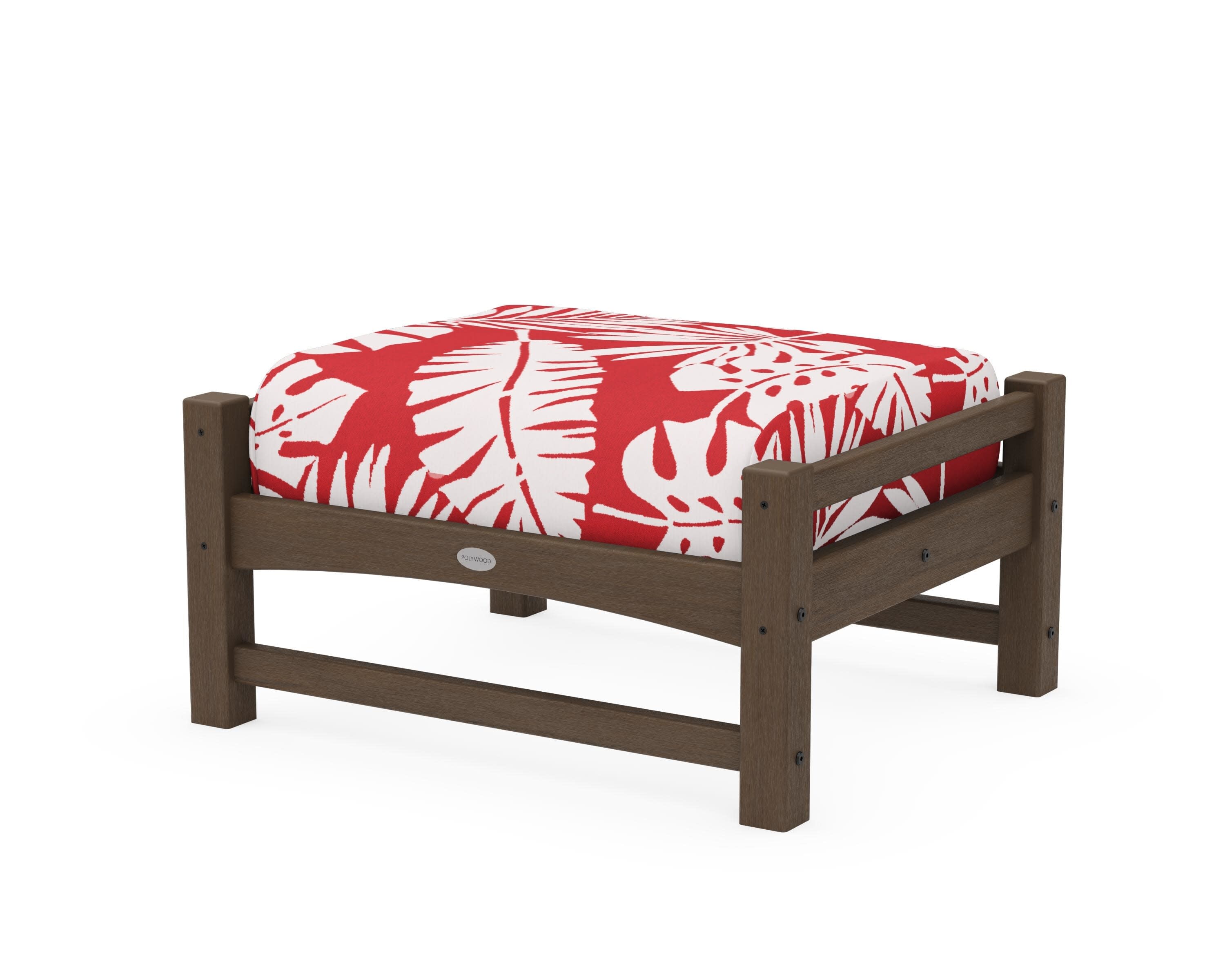 Club Ottoman in Kona / Leaf Crimson
