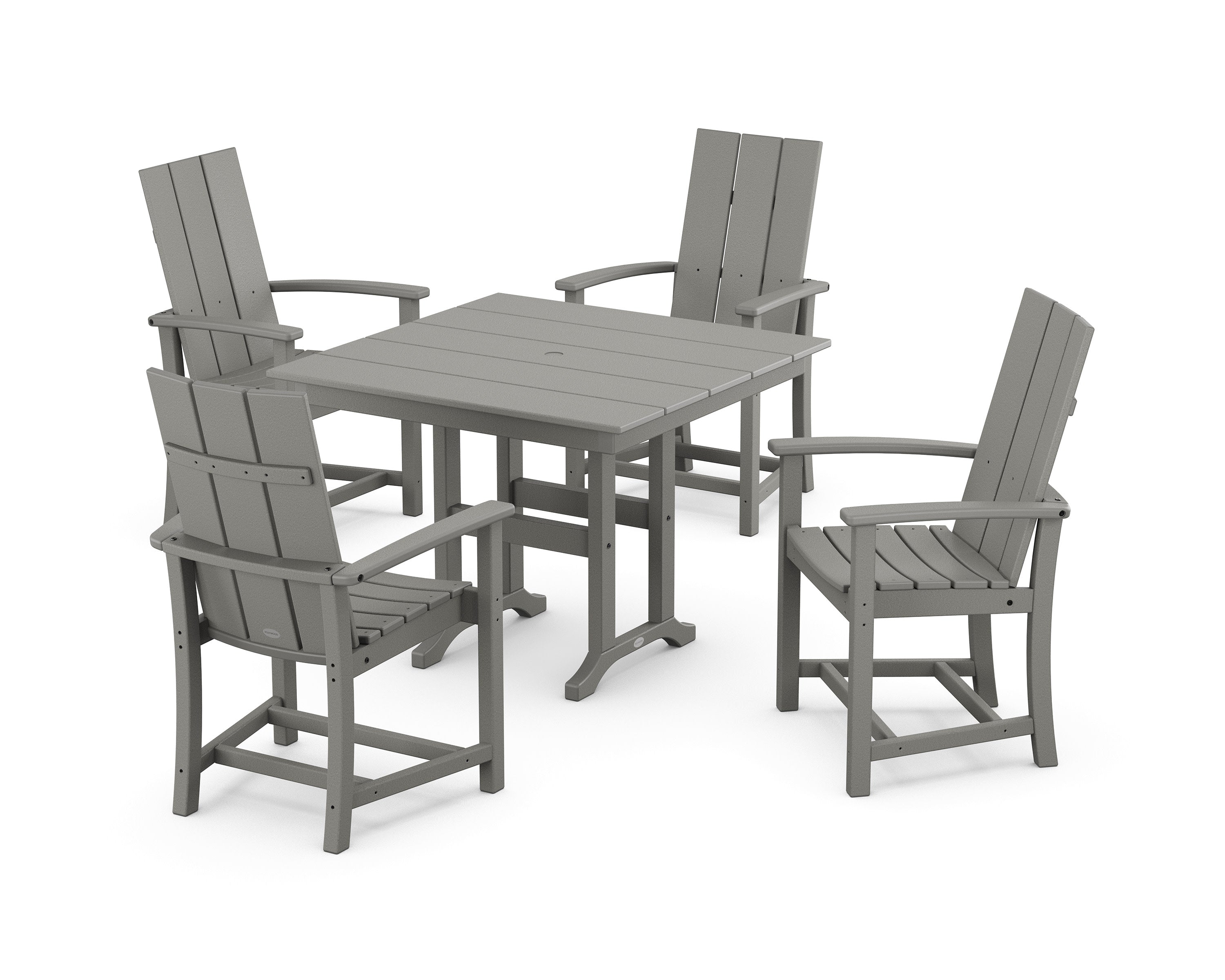 Modern Adirondack 5-Piece Farmhouse Dining Set in Slate Grey