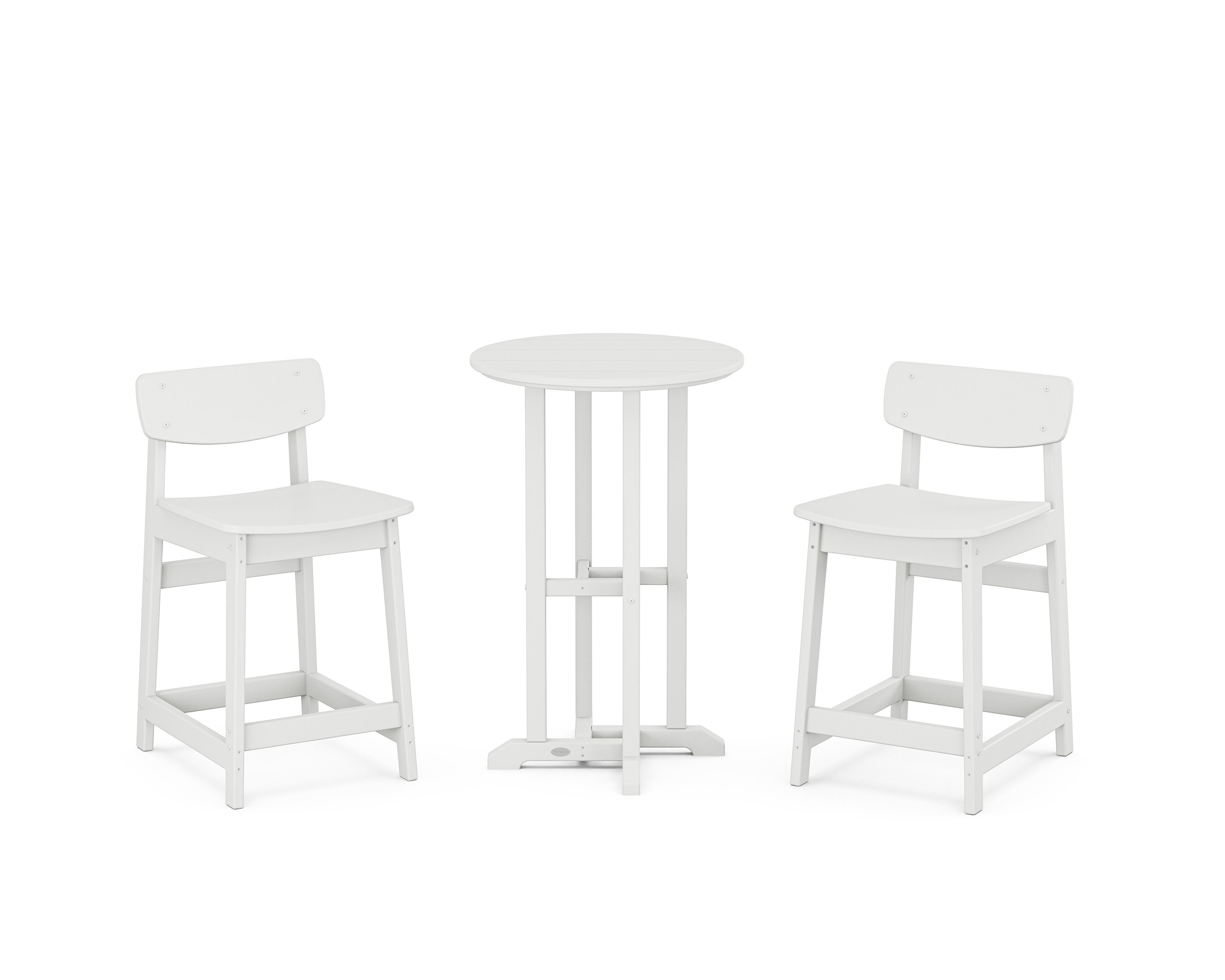Modern Studio Urban Lowback 3-Piece Bistro Counter Set in White