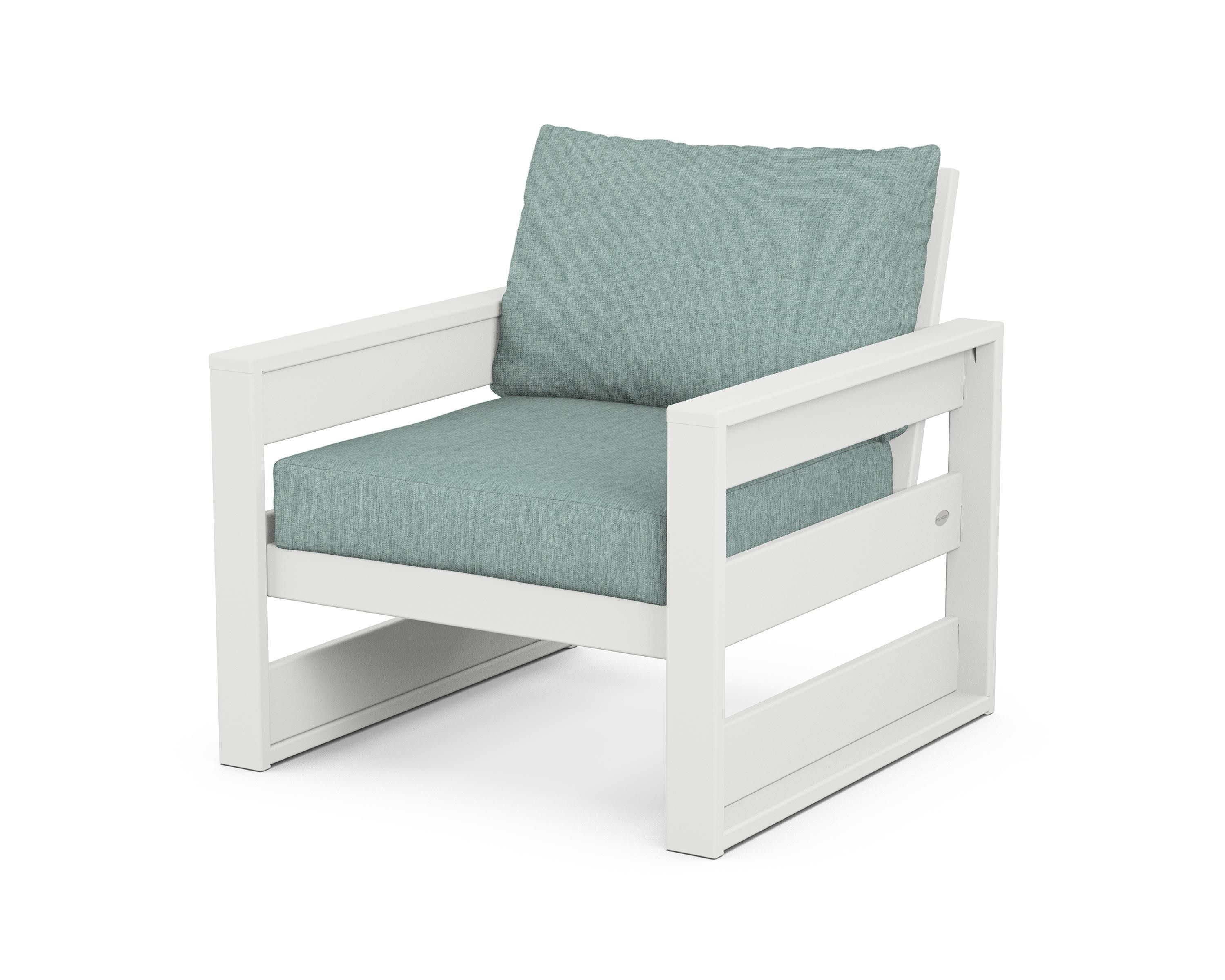 Westport Club Chair in White / Glacier Spa