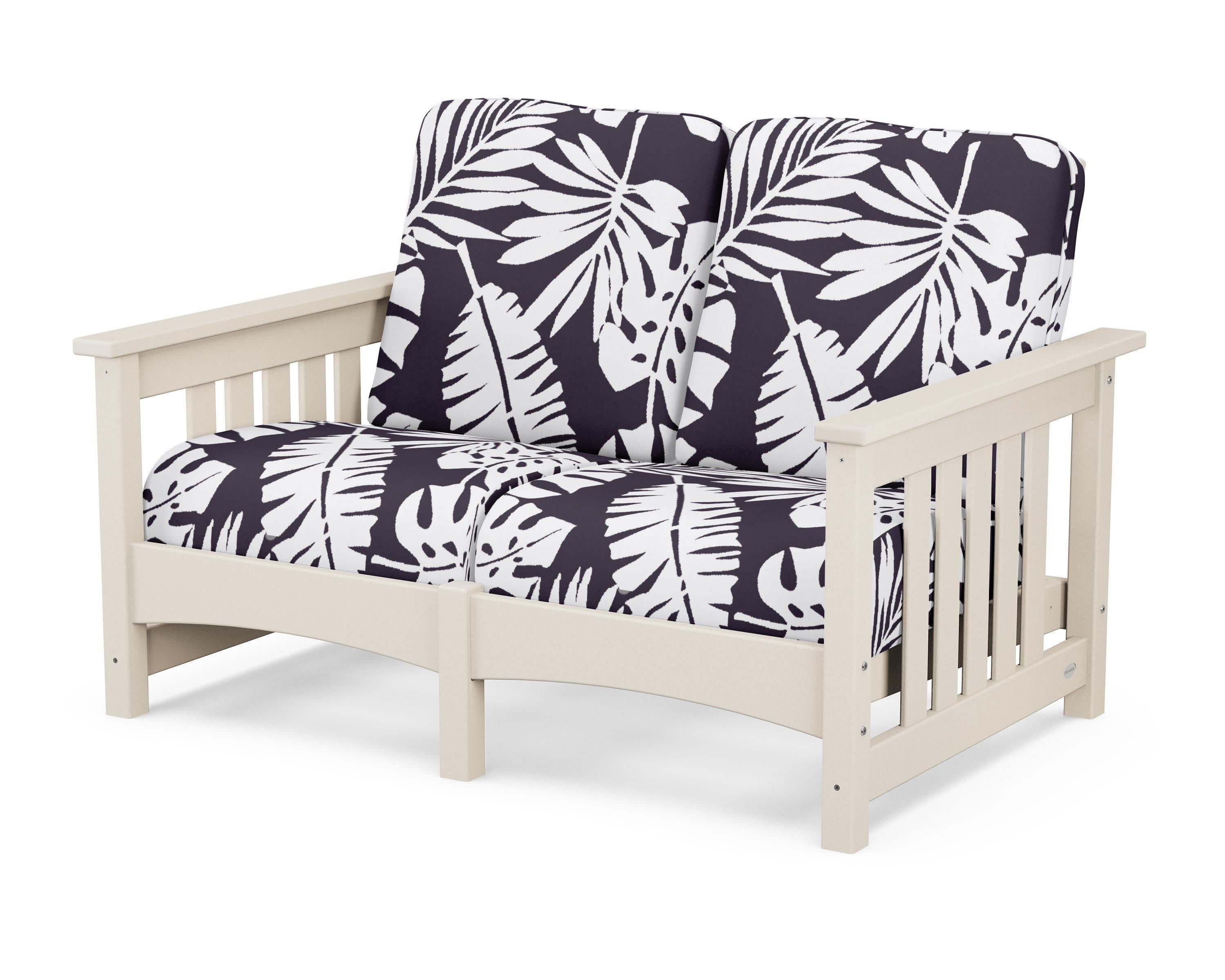 Club Mission Loveseat in Sand / Leaf Navy