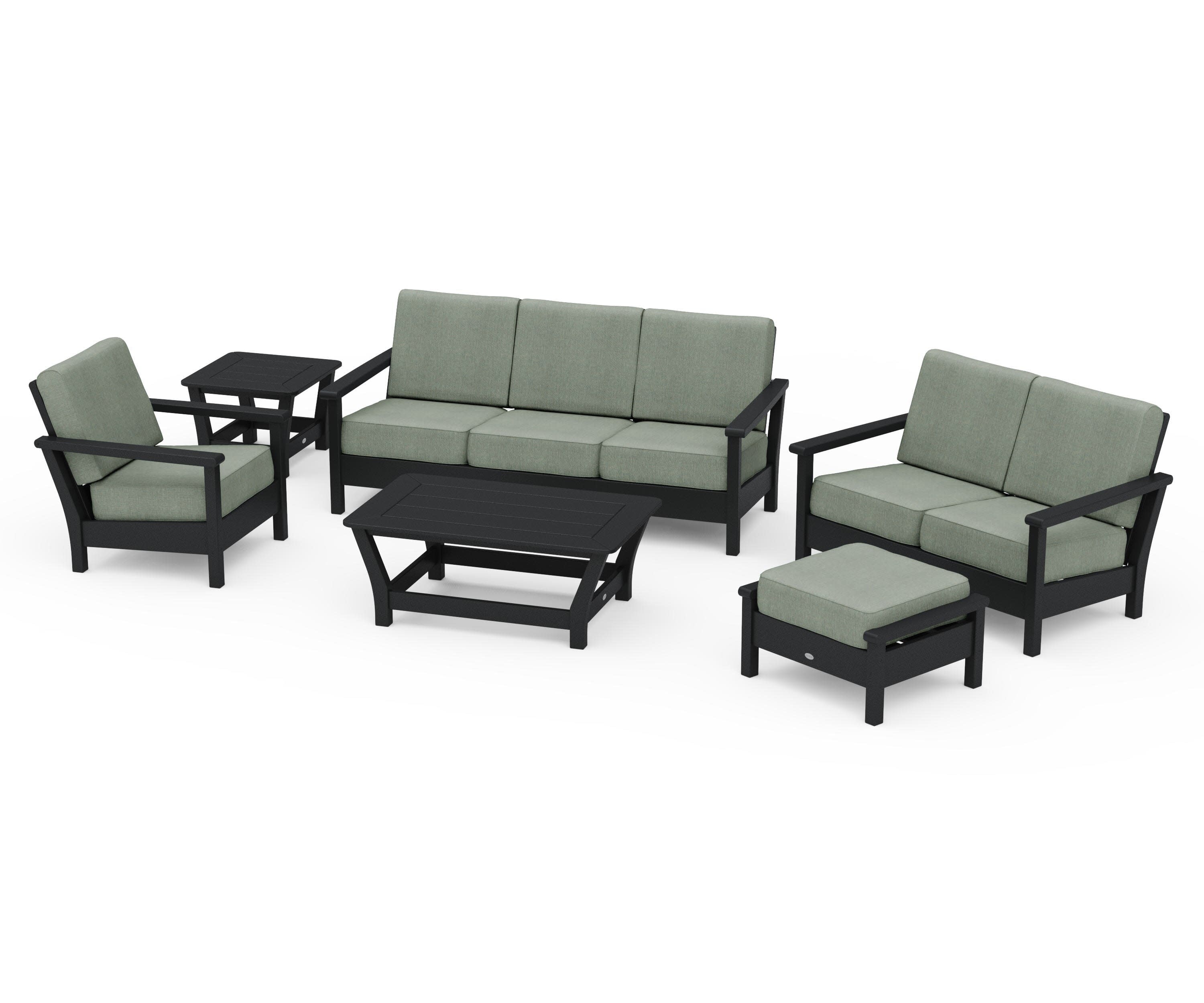 Harbour 6-Piece Outdoor Living Set in Black / Cast Sage