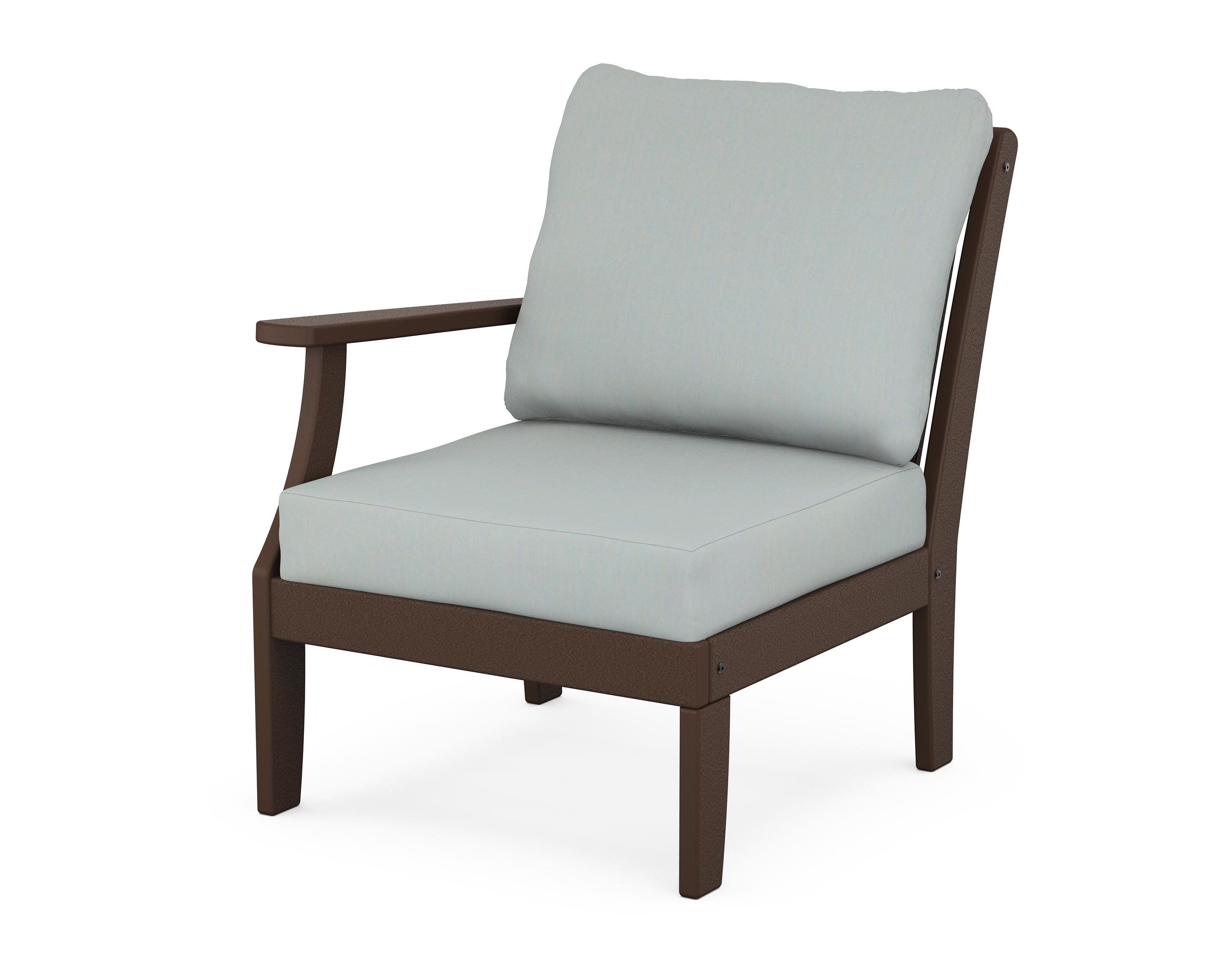 Braxton Modular Left Arm Chair in Mahogany / Spa