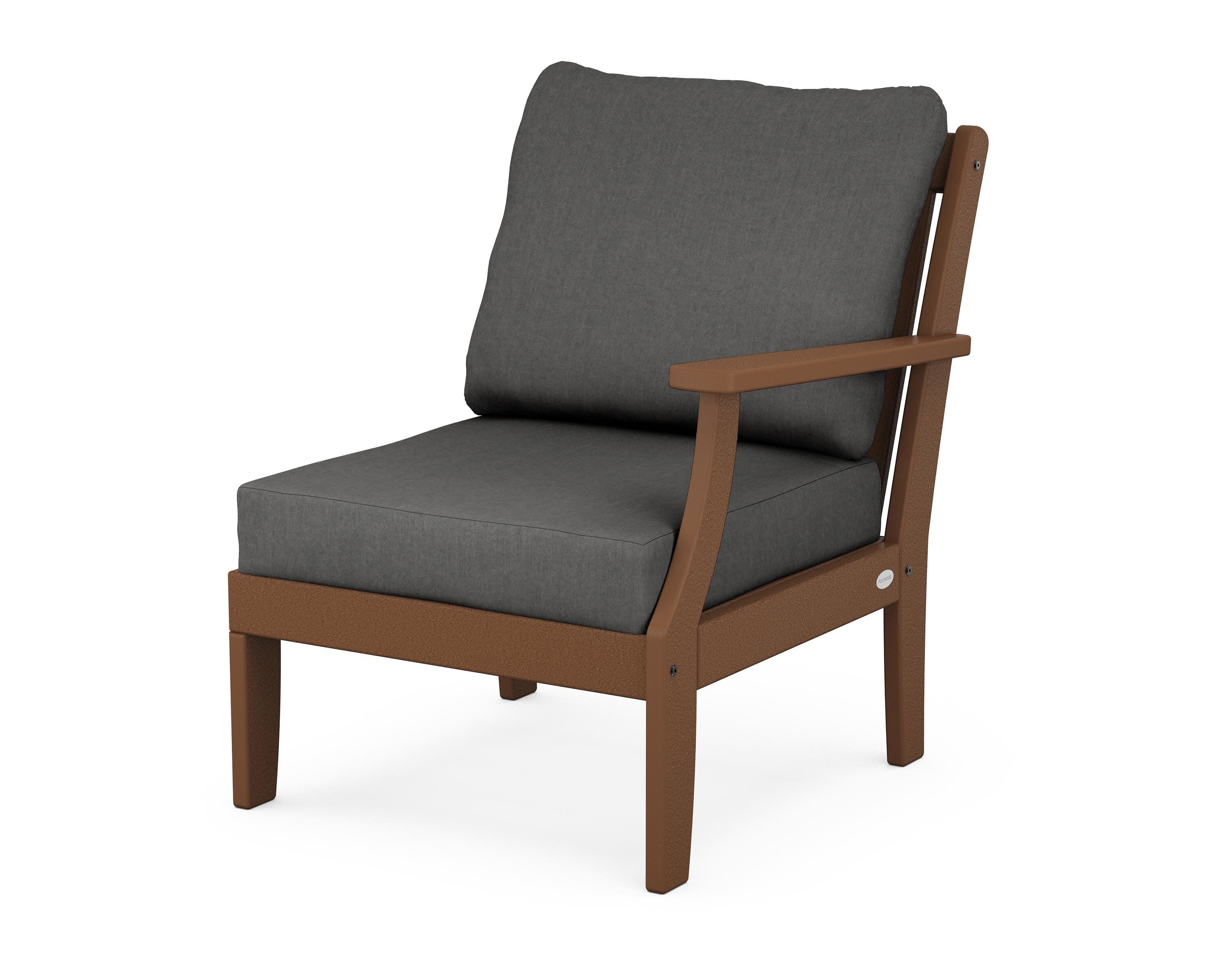 Braxton Modular Right Arm Chair in Teak / Spectrum Carbon