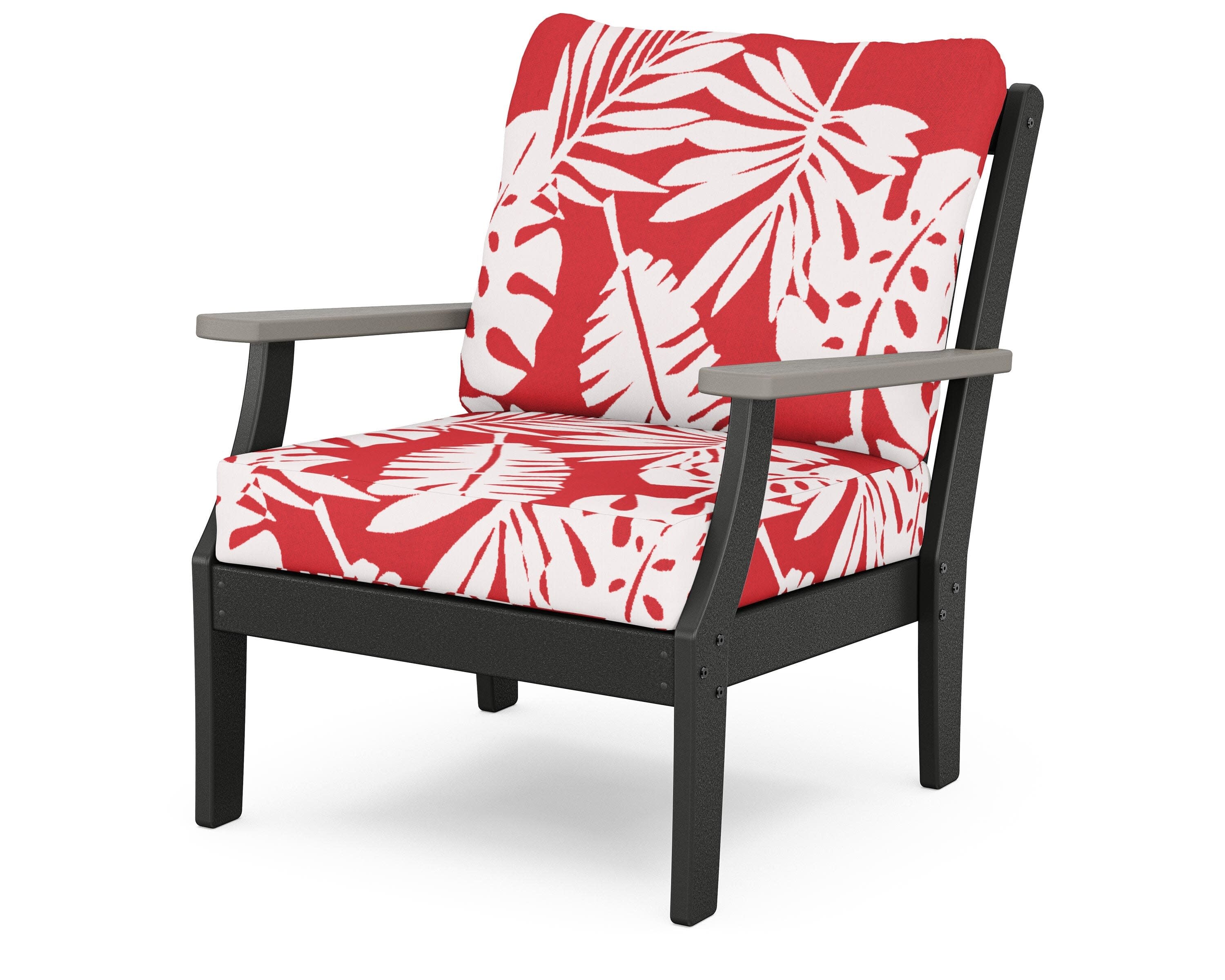 Braxton Deep Seating Chair in Black / Driftwood / Leaf Crimson