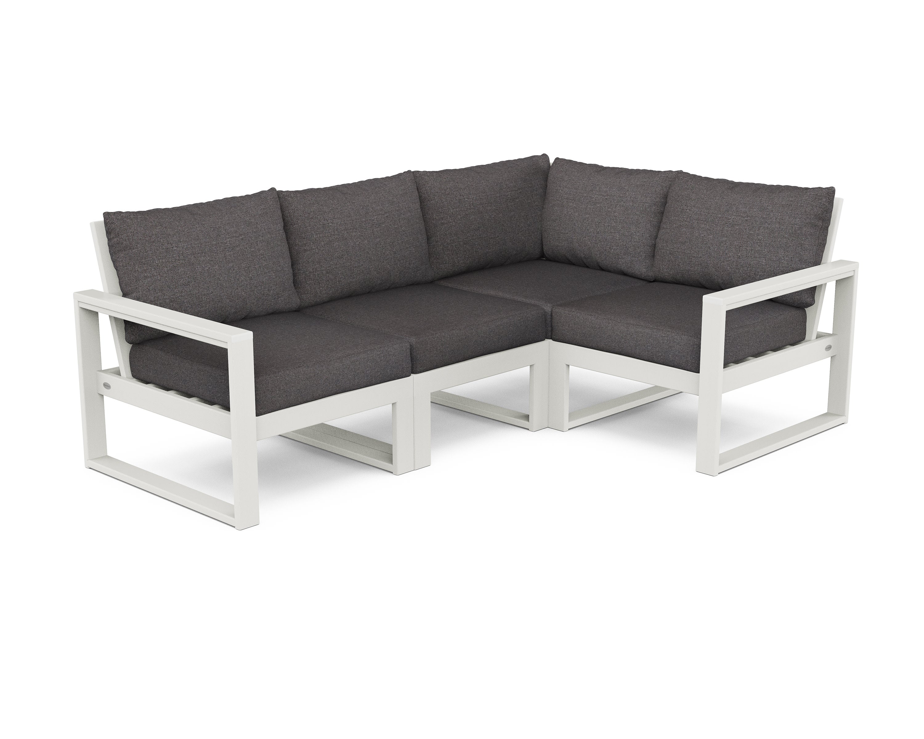 EDGE 4-Piece Modular Deep Seating Set in Vintage White / Ash Charcoal