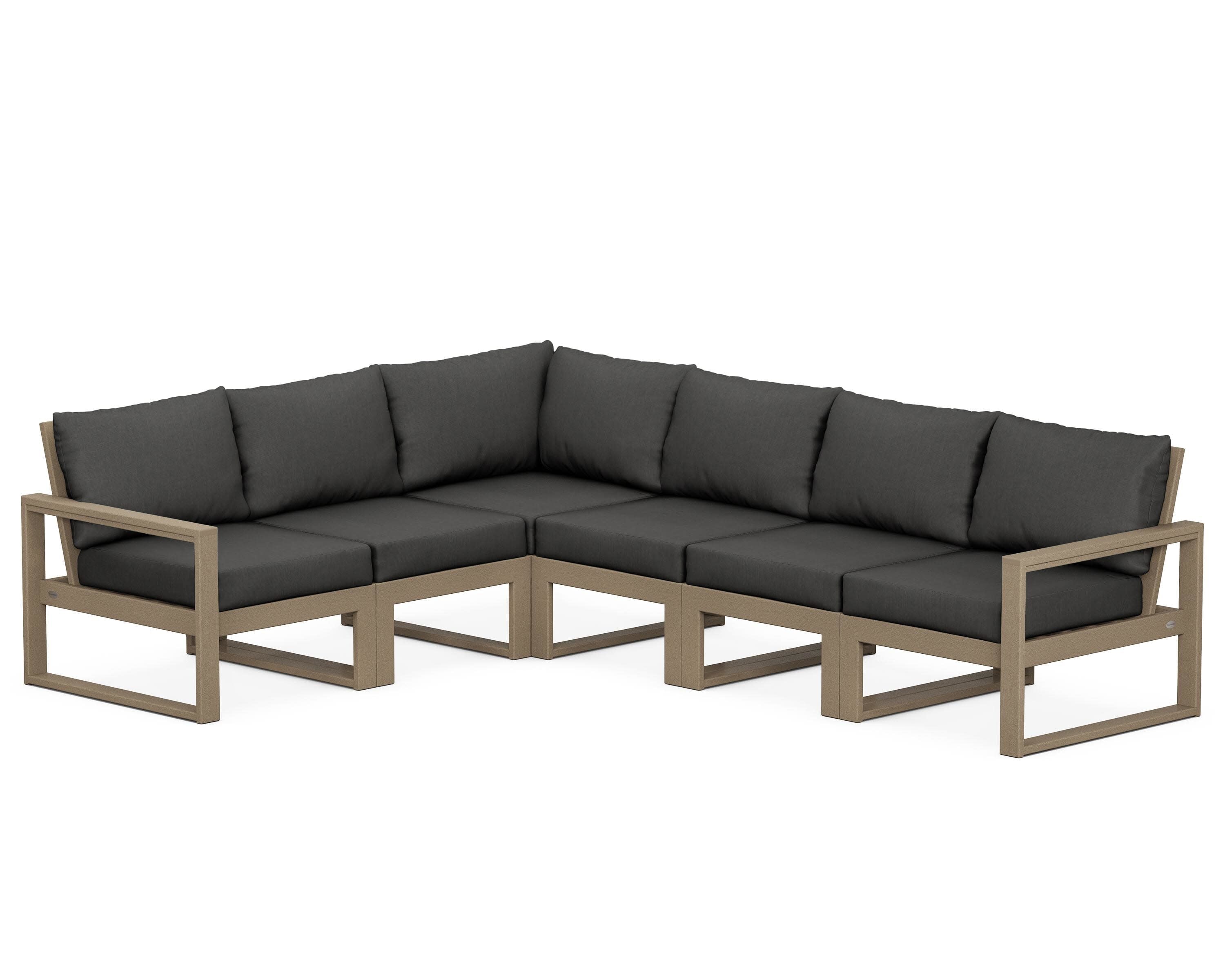 EDGE 6-Piece Modular Deep Seating Set in Vintage Sahara / Spectrum Carbon