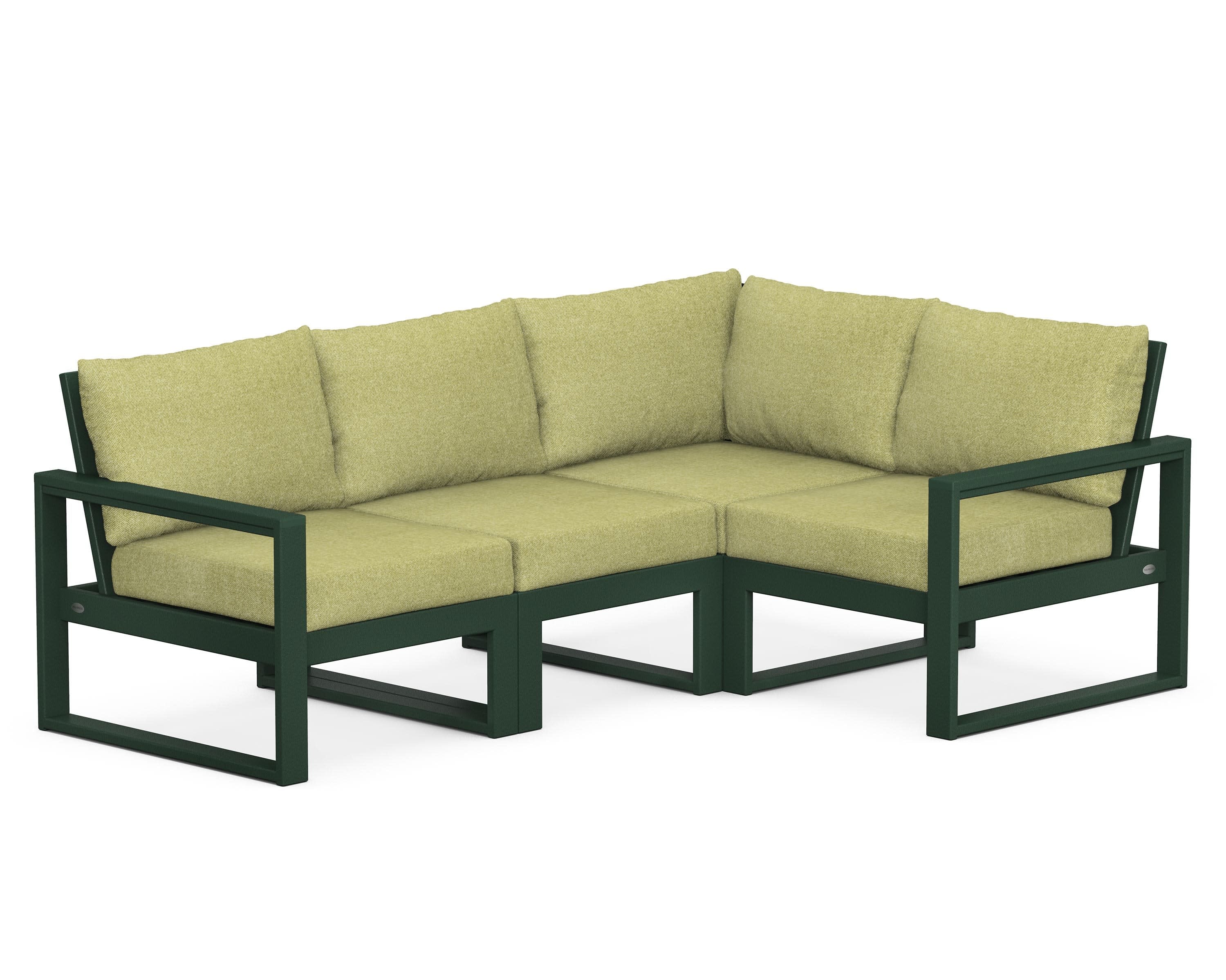 EDGE 4-Piece Modular Deep Seating Set in Green / Chartreuse Boucle