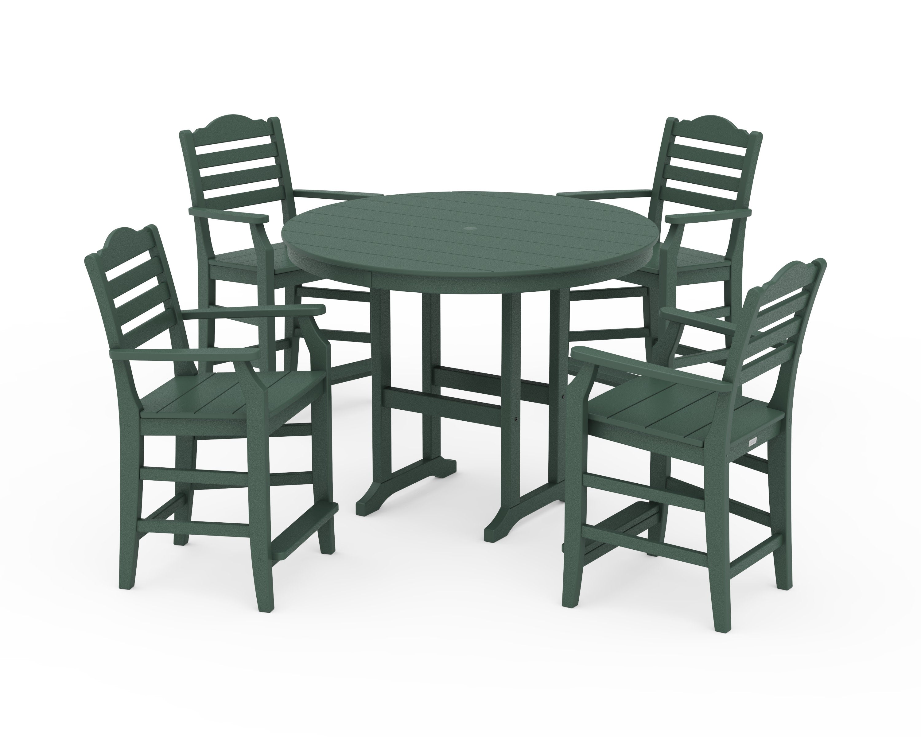 Savannah 5-Piece Round Farmhouse Counter Set in Green