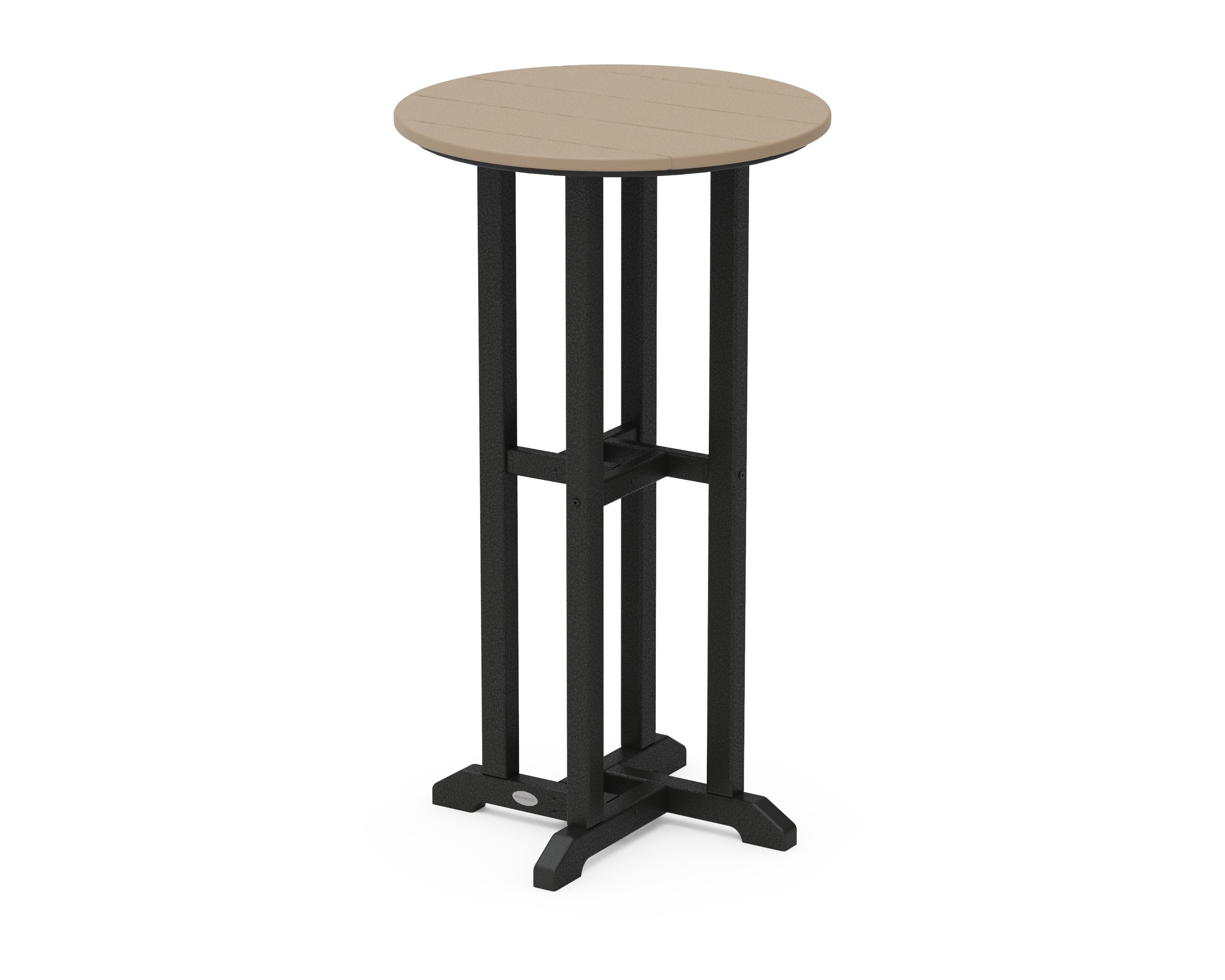 Contempo 24" Round Bar Table in Black / Vintage Sahara
