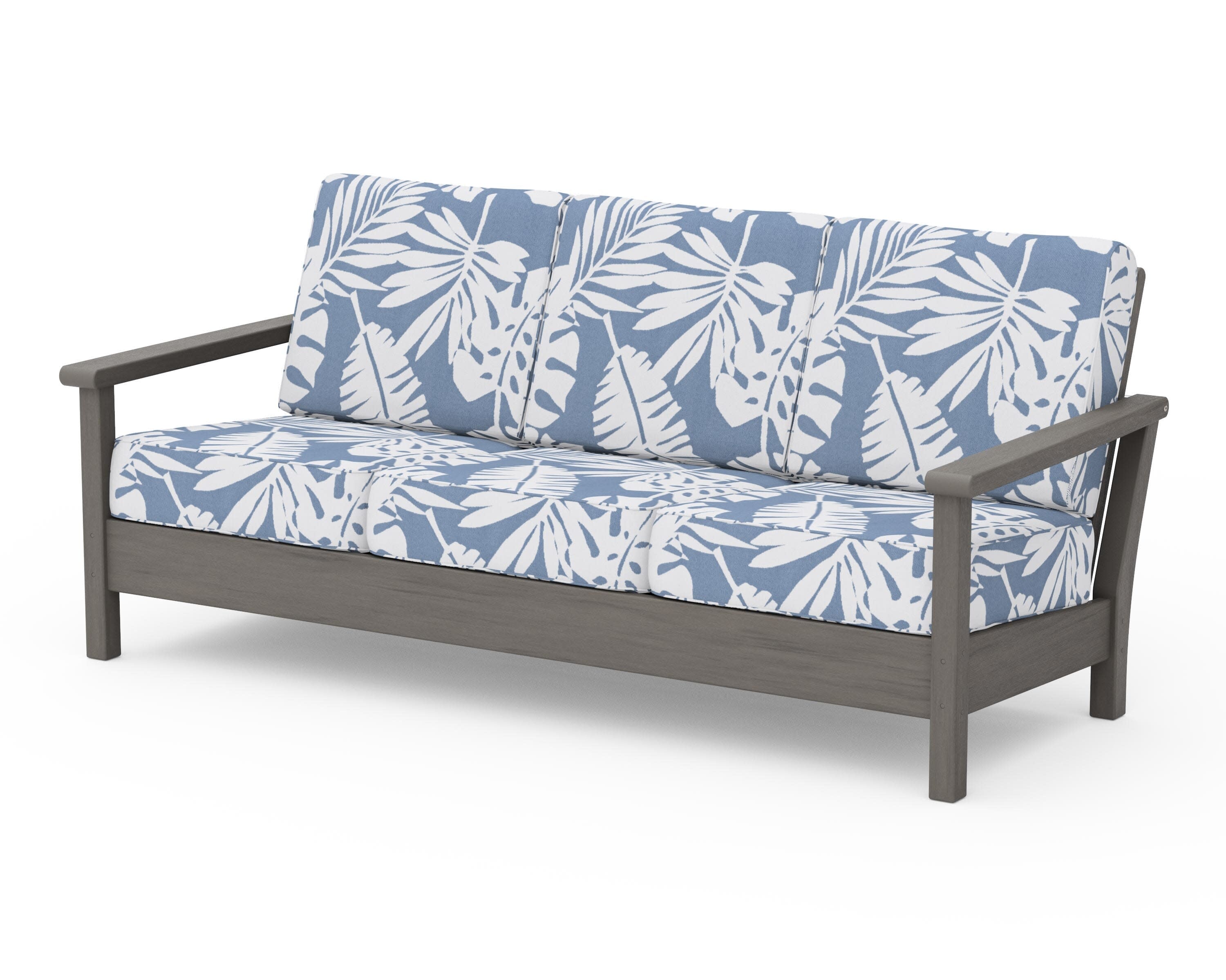 Harbour Deep Seating Sofa in Driftwood / Leaf Sky Blue