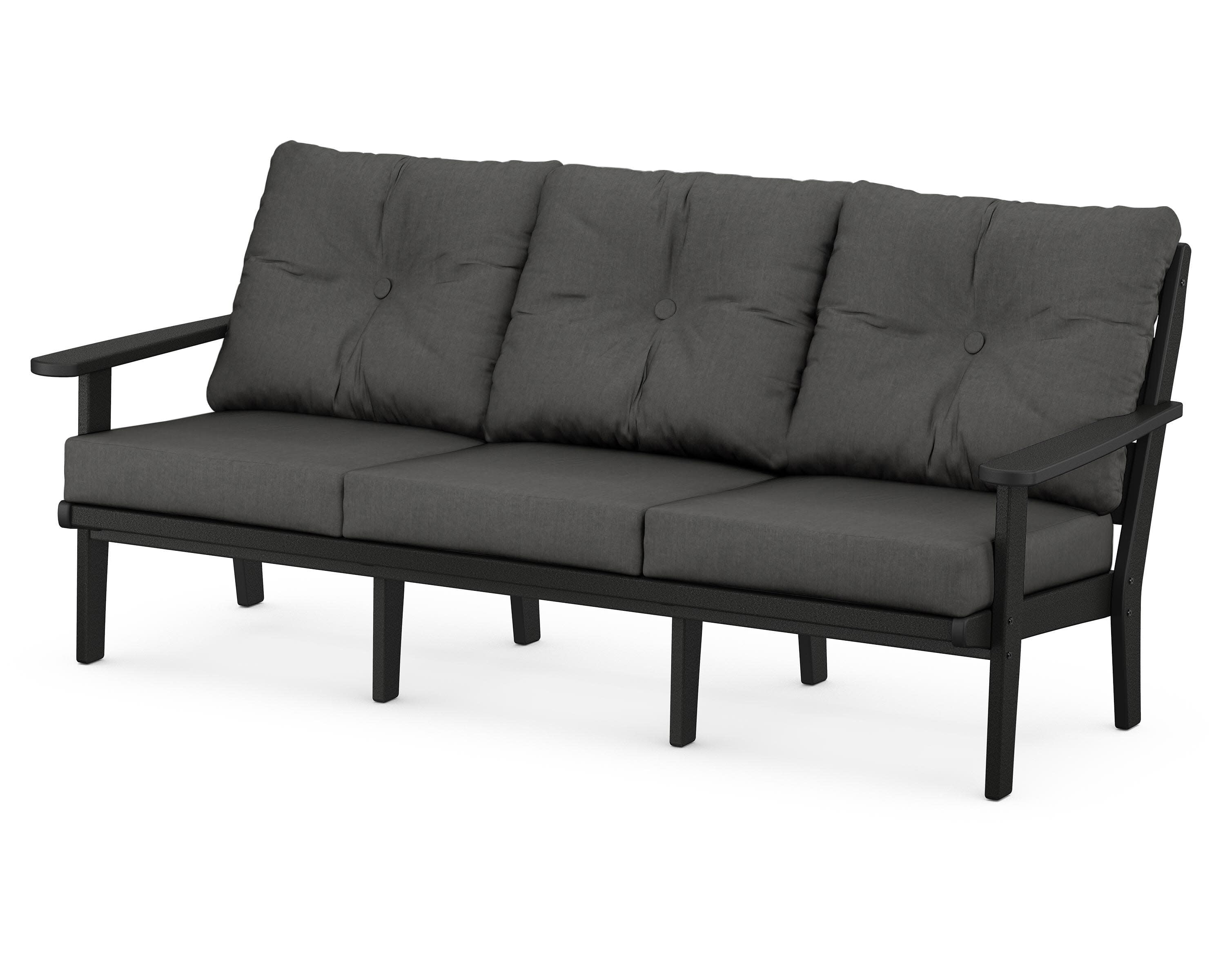 Lakeside Deep Seating Sofa in Black / Spectrum Carbon