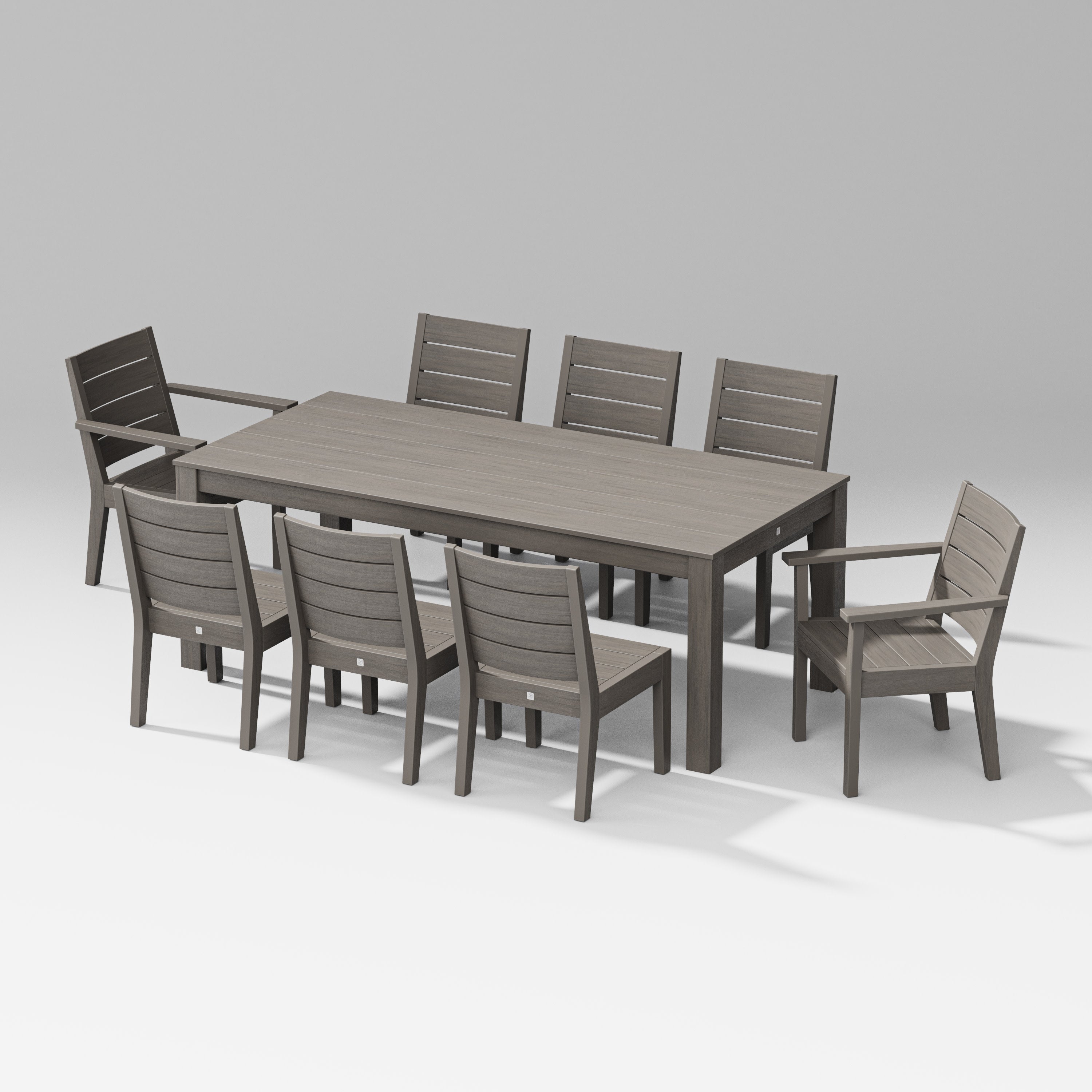 Latitude 9-Piece Parsons Table Dining Set in Driftwood