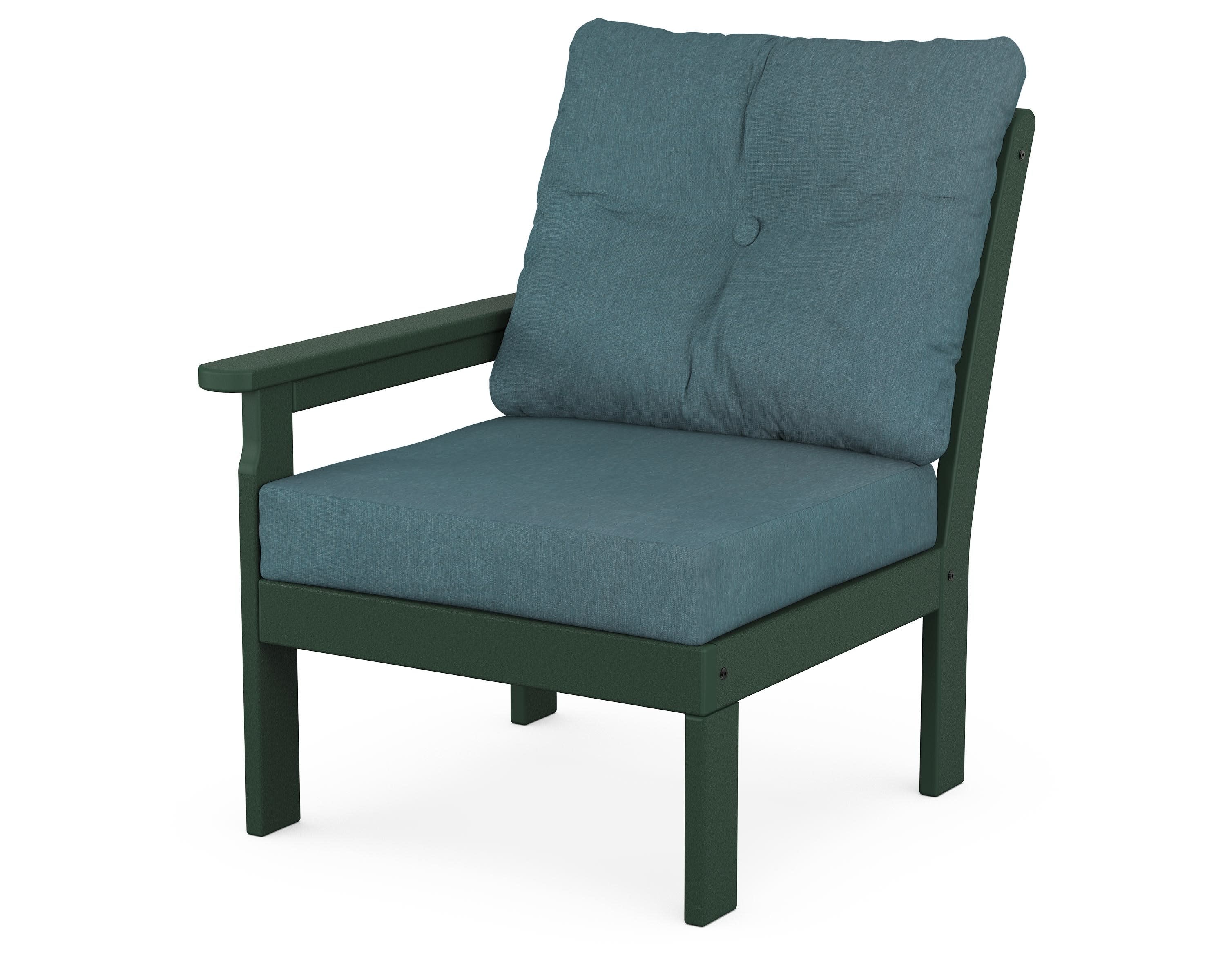 Vineyard Modular Left Arm Chair in Green / Ocean Teal