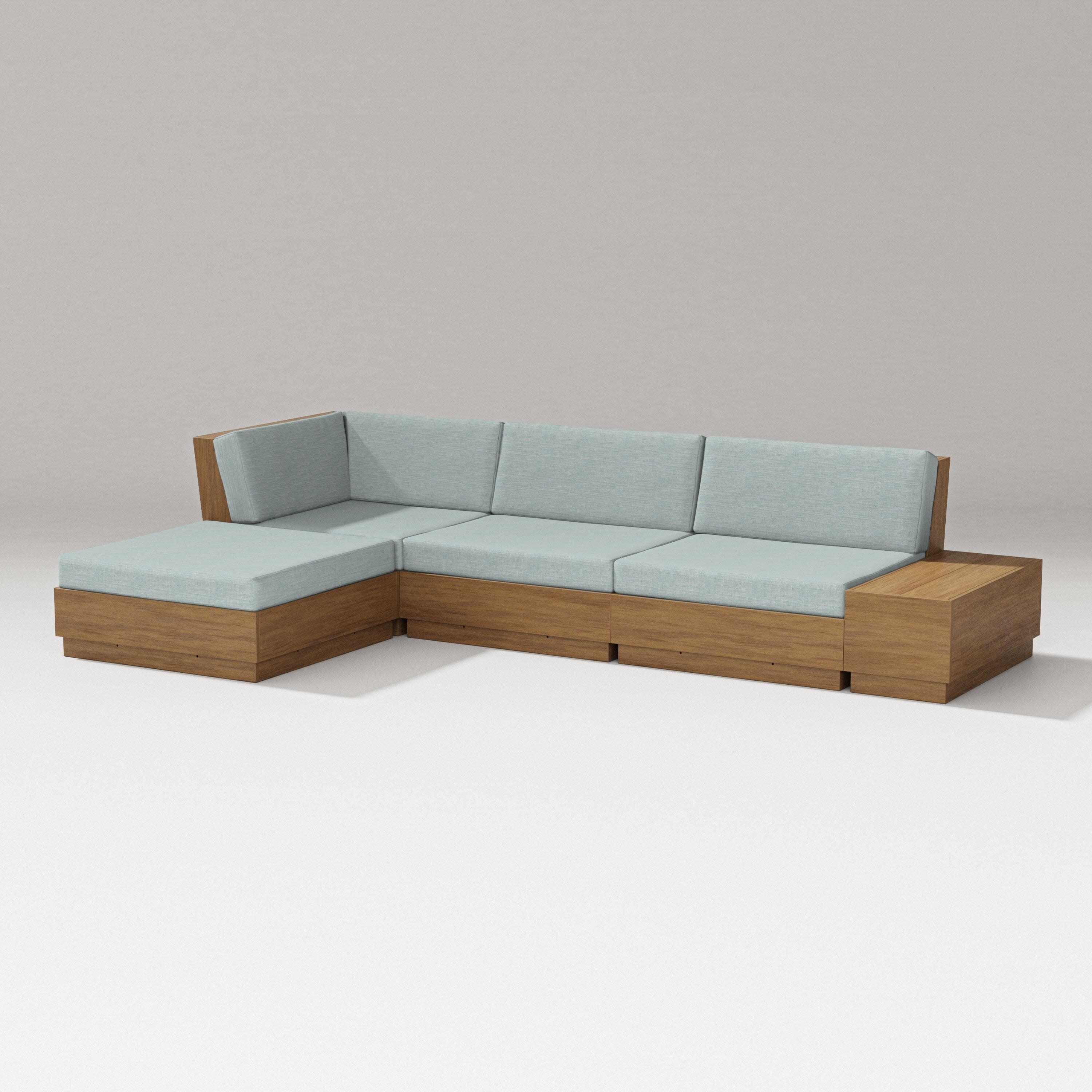 Elevate Chaise Sectional in Natural / Soothe Mist