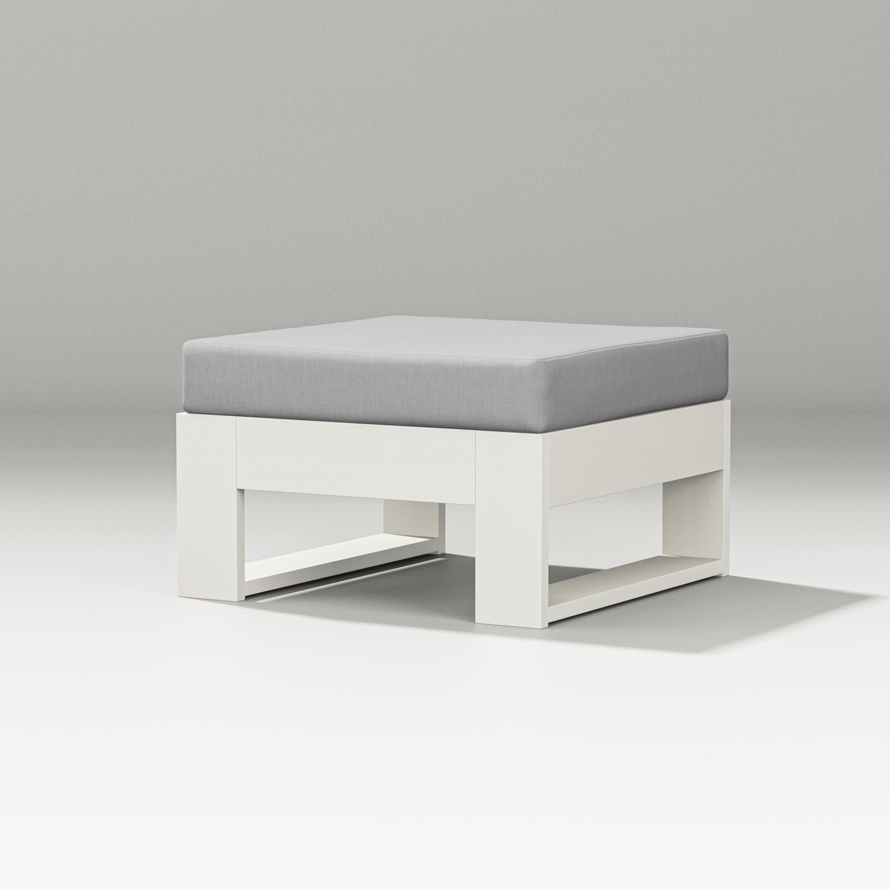 Latitude Lounge Ottoman in Vintage White / Granite