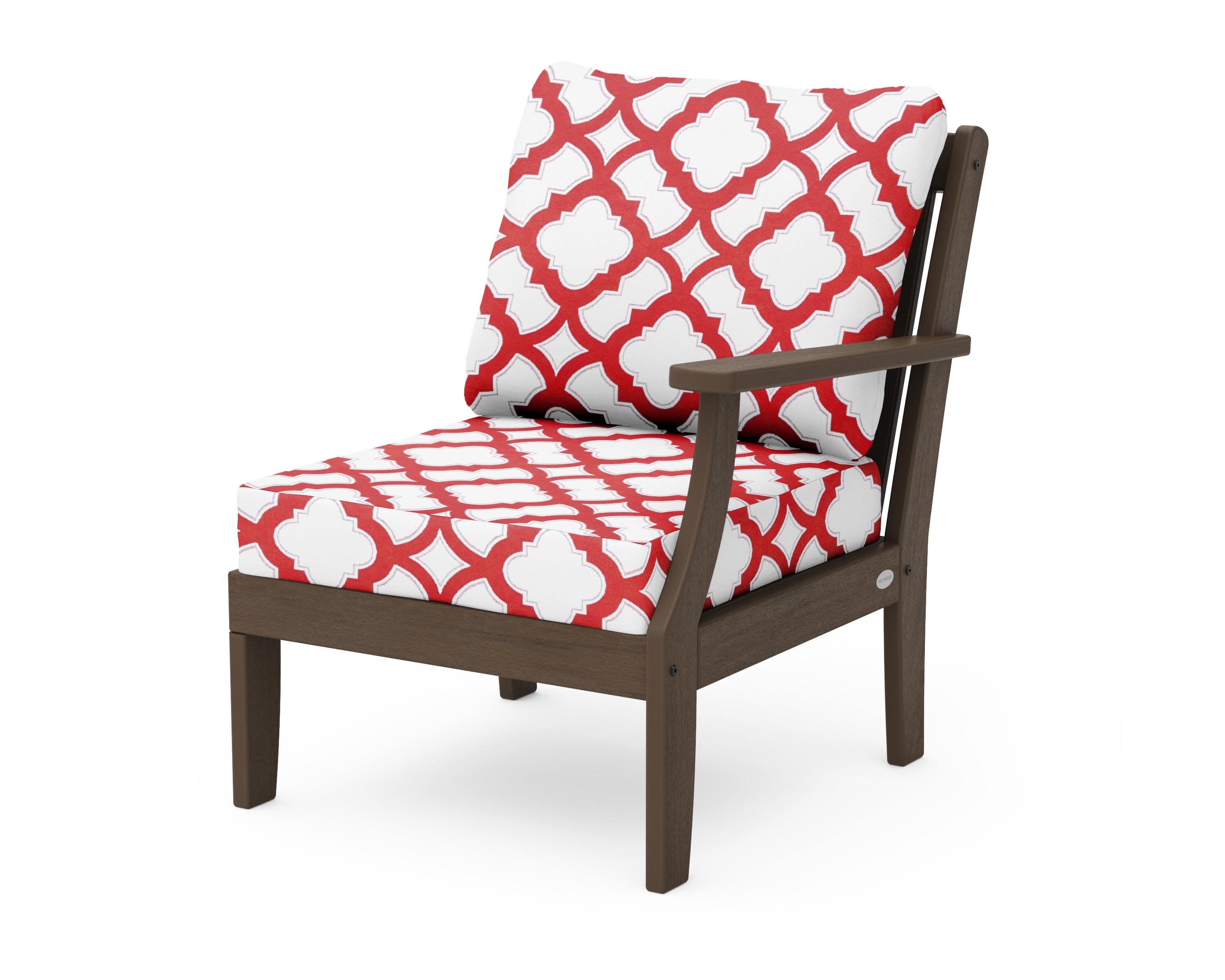 Braxton Modular Right Arm Chair in Kona / Trellis Crimson
