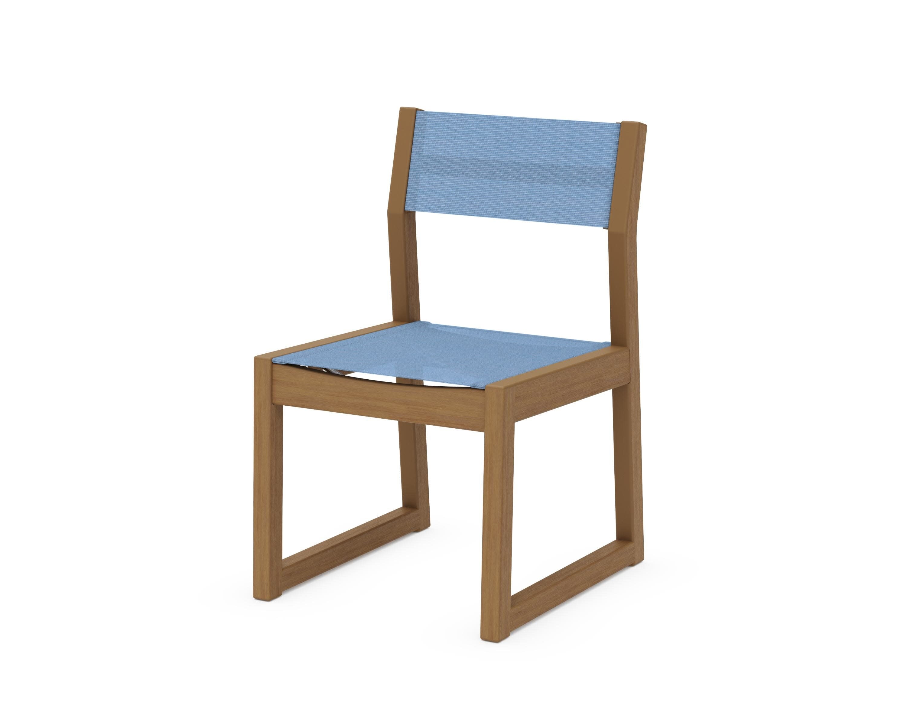 EDGE Sling Dining Side Chair in Natural / Poolside Sling