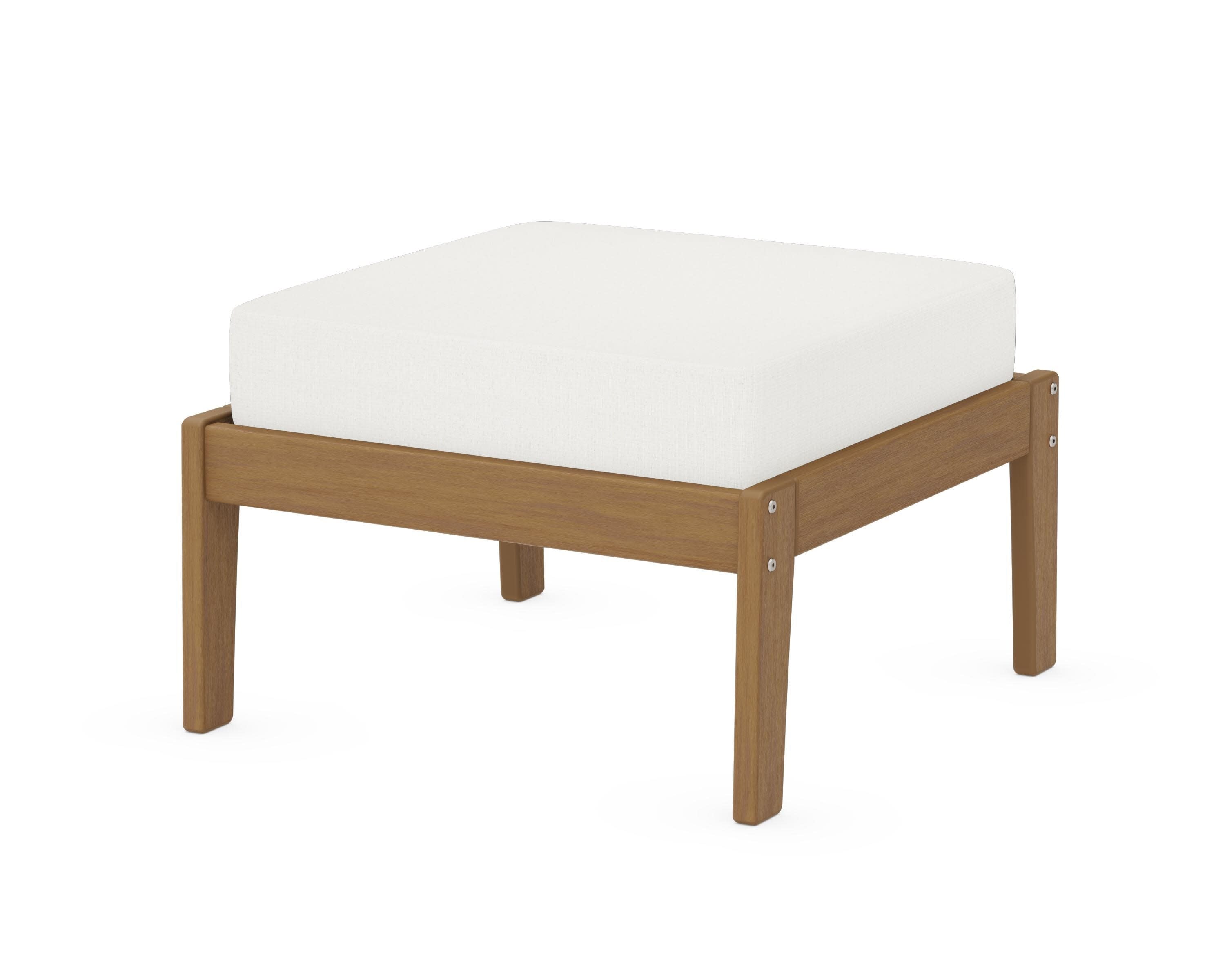 Deep Seating Ottoman in Natural / Natural Linen