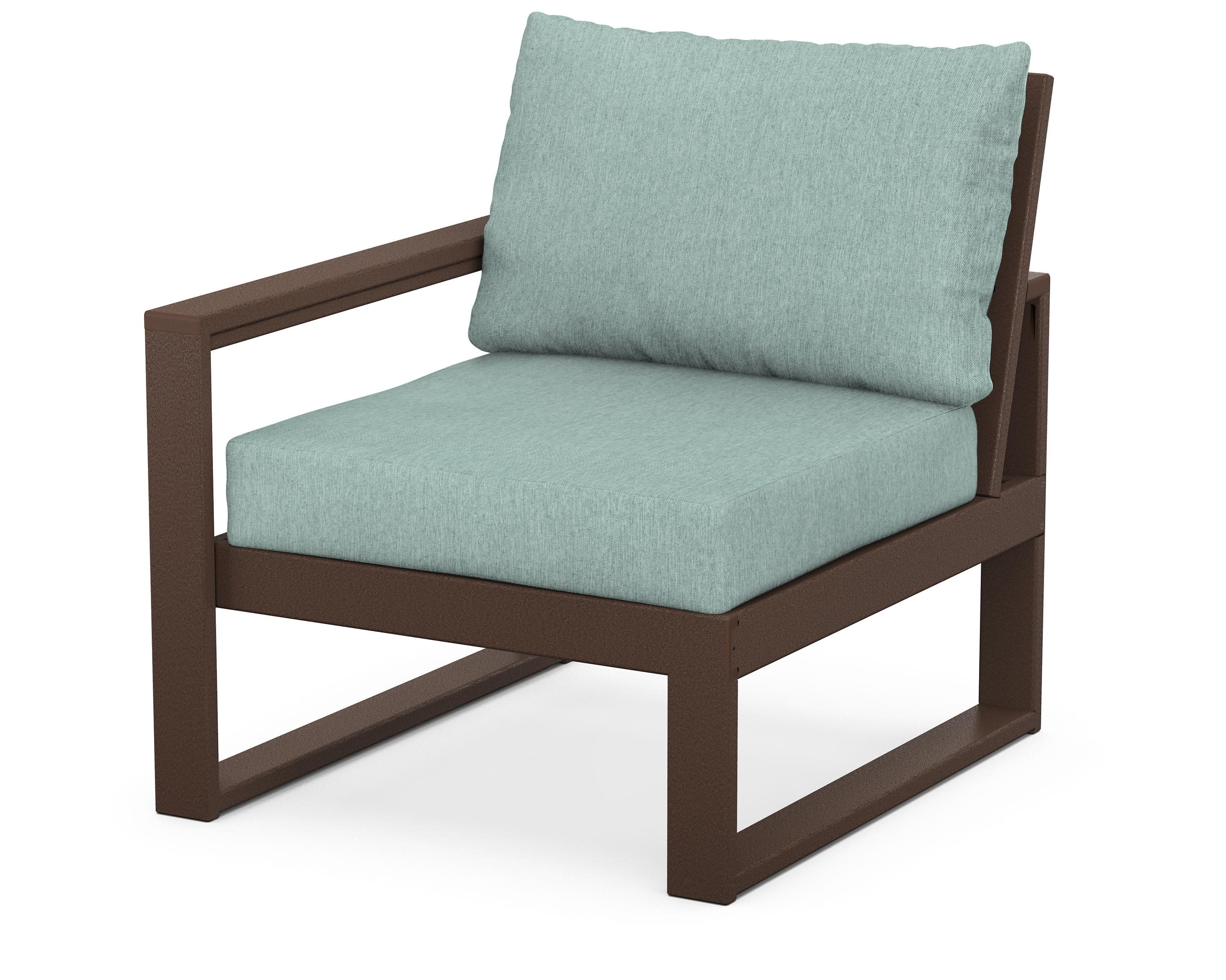 EDGE Modular Left Arm Chair in Mahogany / Glacier Spa