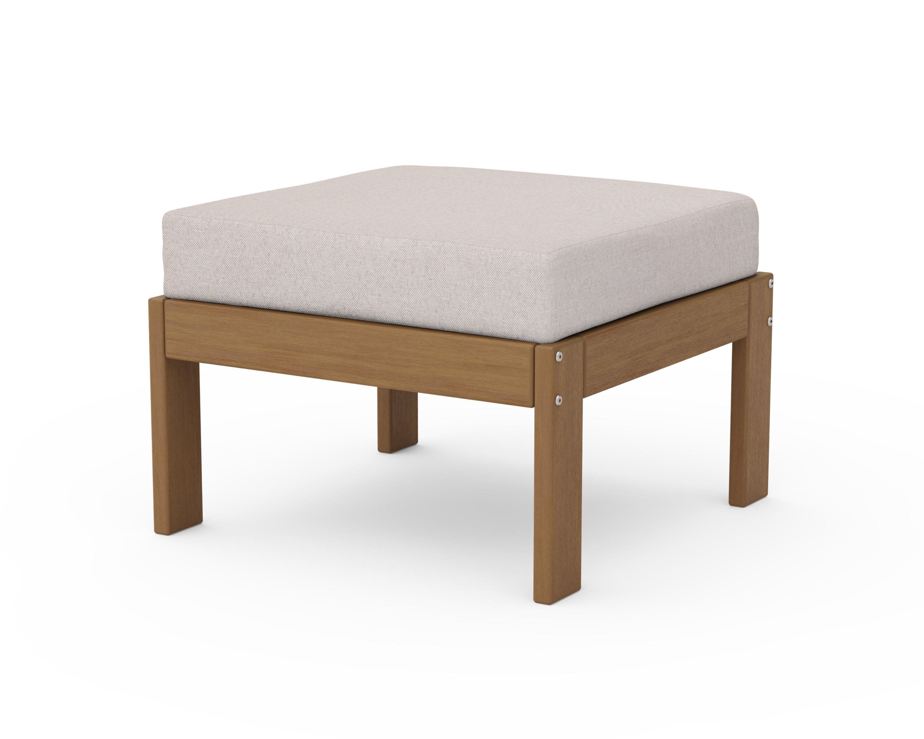 Vineyard Modular Ottoman in Natural / Dune Burlap