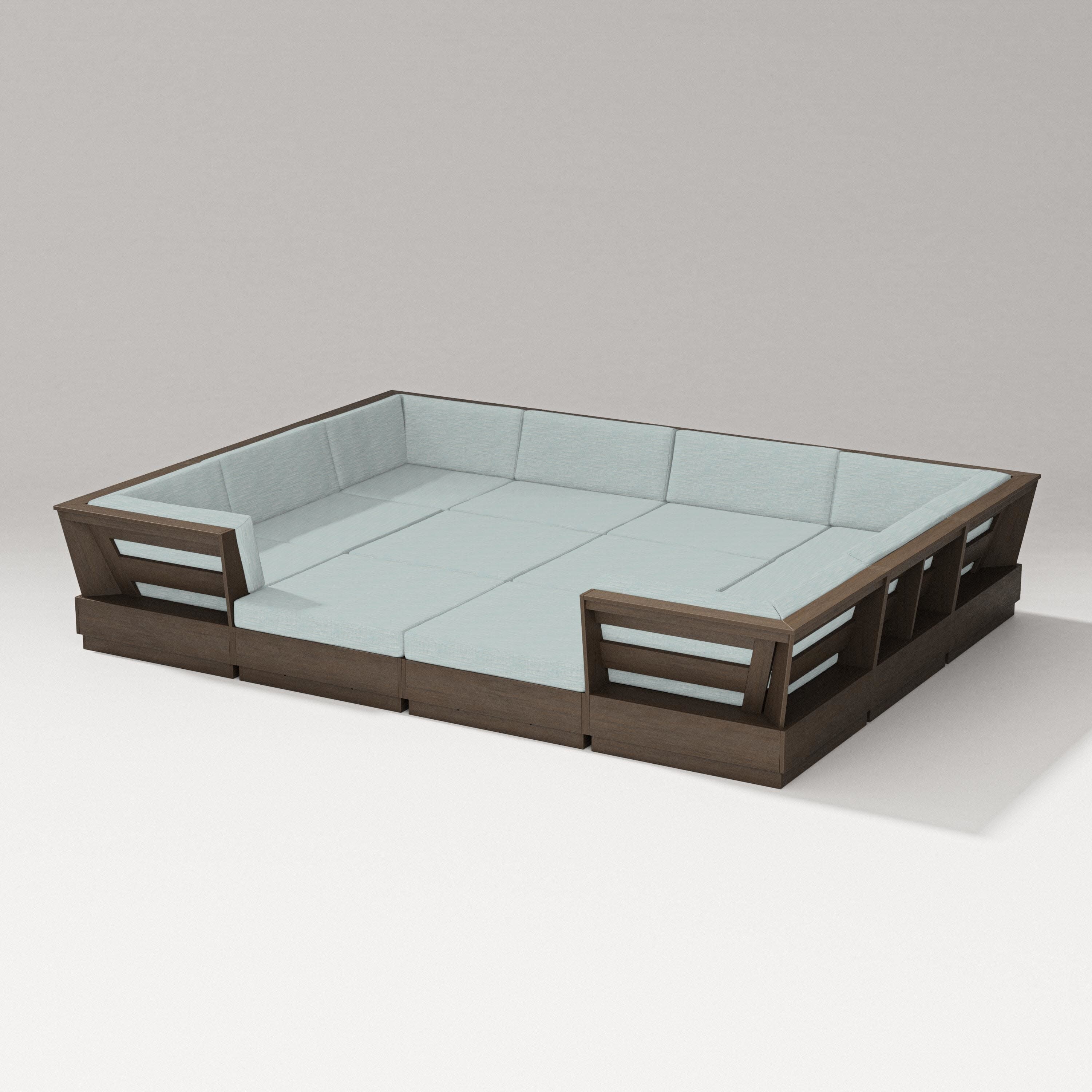 Elevate 12-Piece Pit Sectional in Kona / Soothe Mist