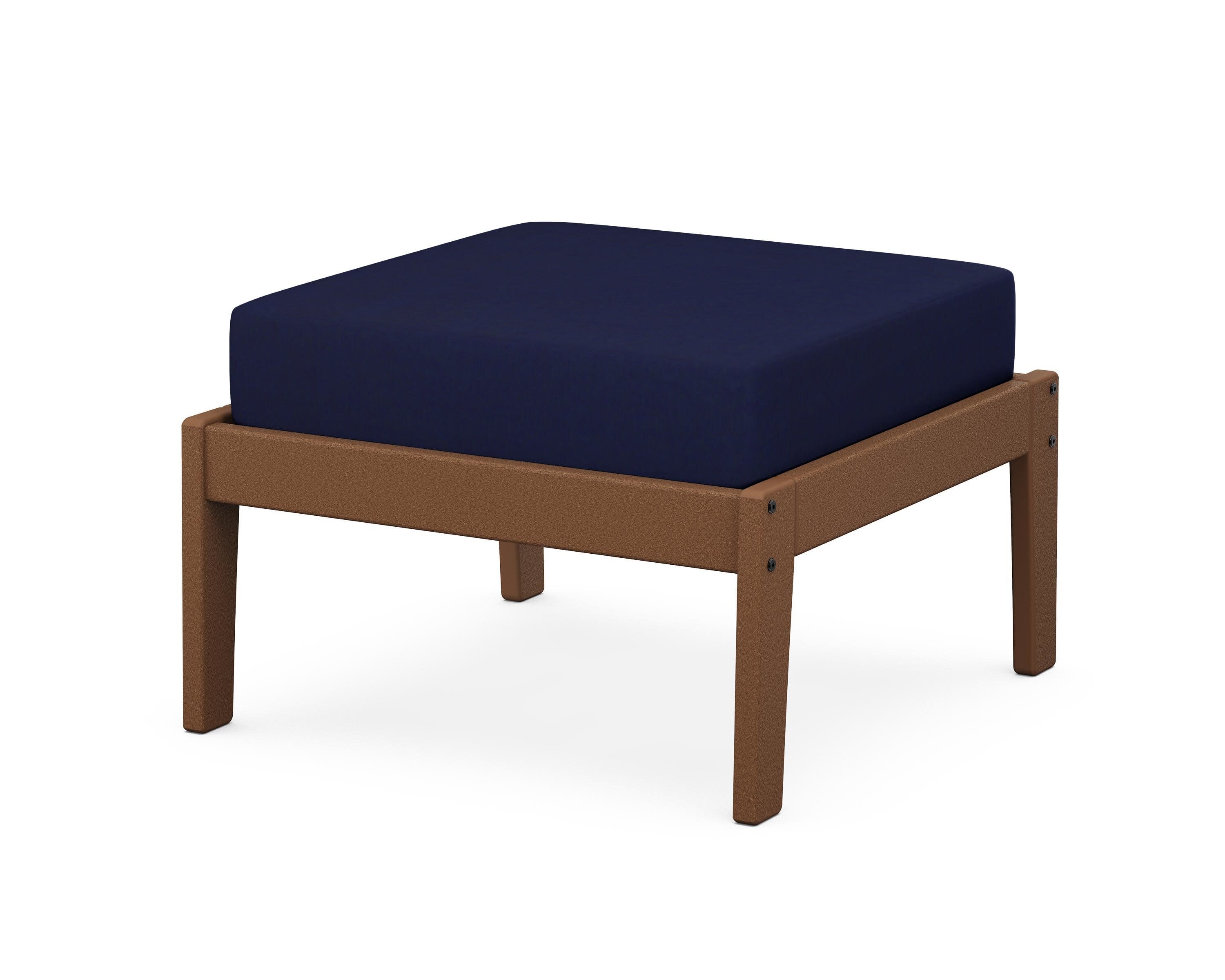 Deep Seating Ottoman in Teak / Navy