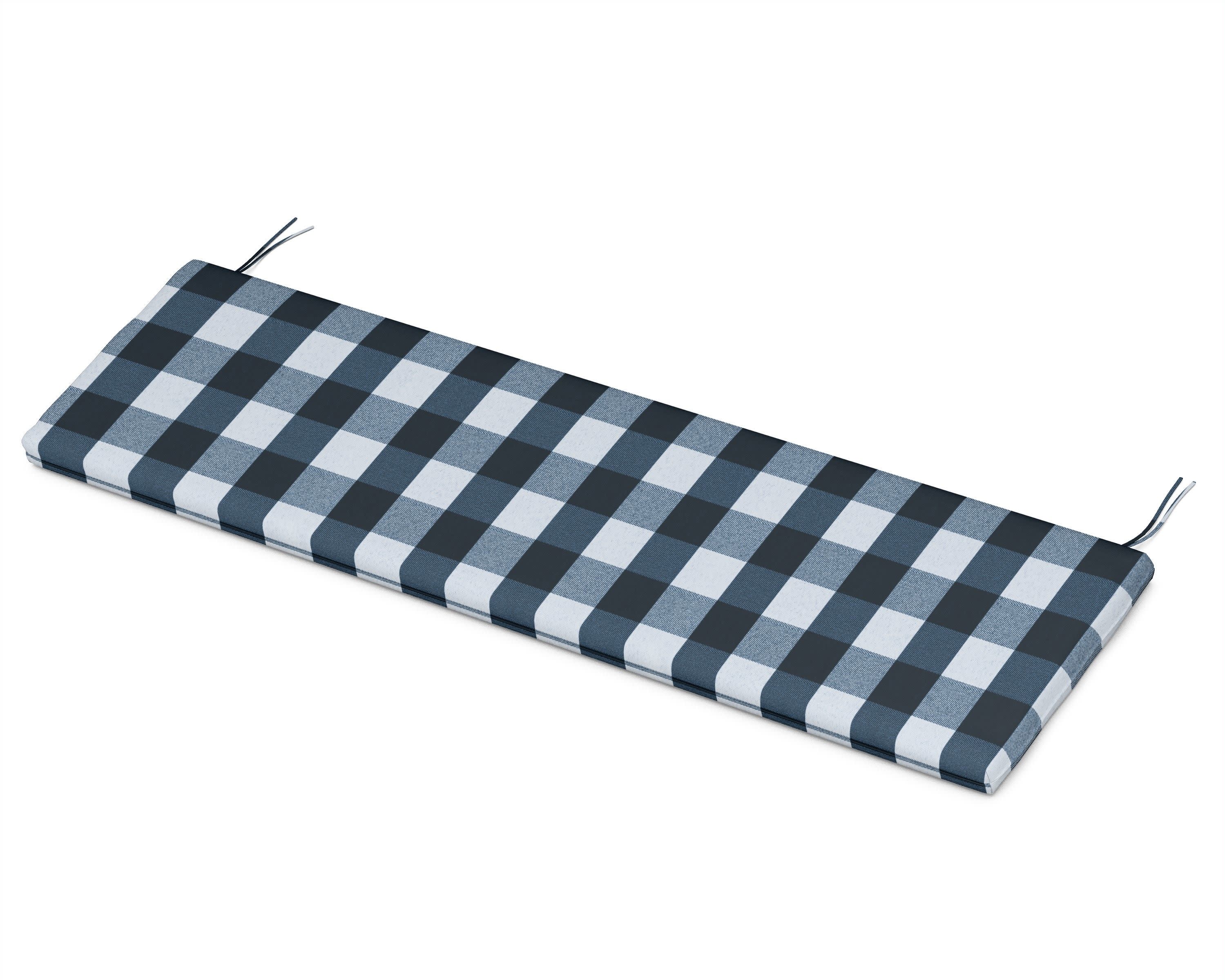 Bench Seat Cushion - 17.25"D x 68.5"W x 2.5"H in Buffalo Plaid Marine Indigo