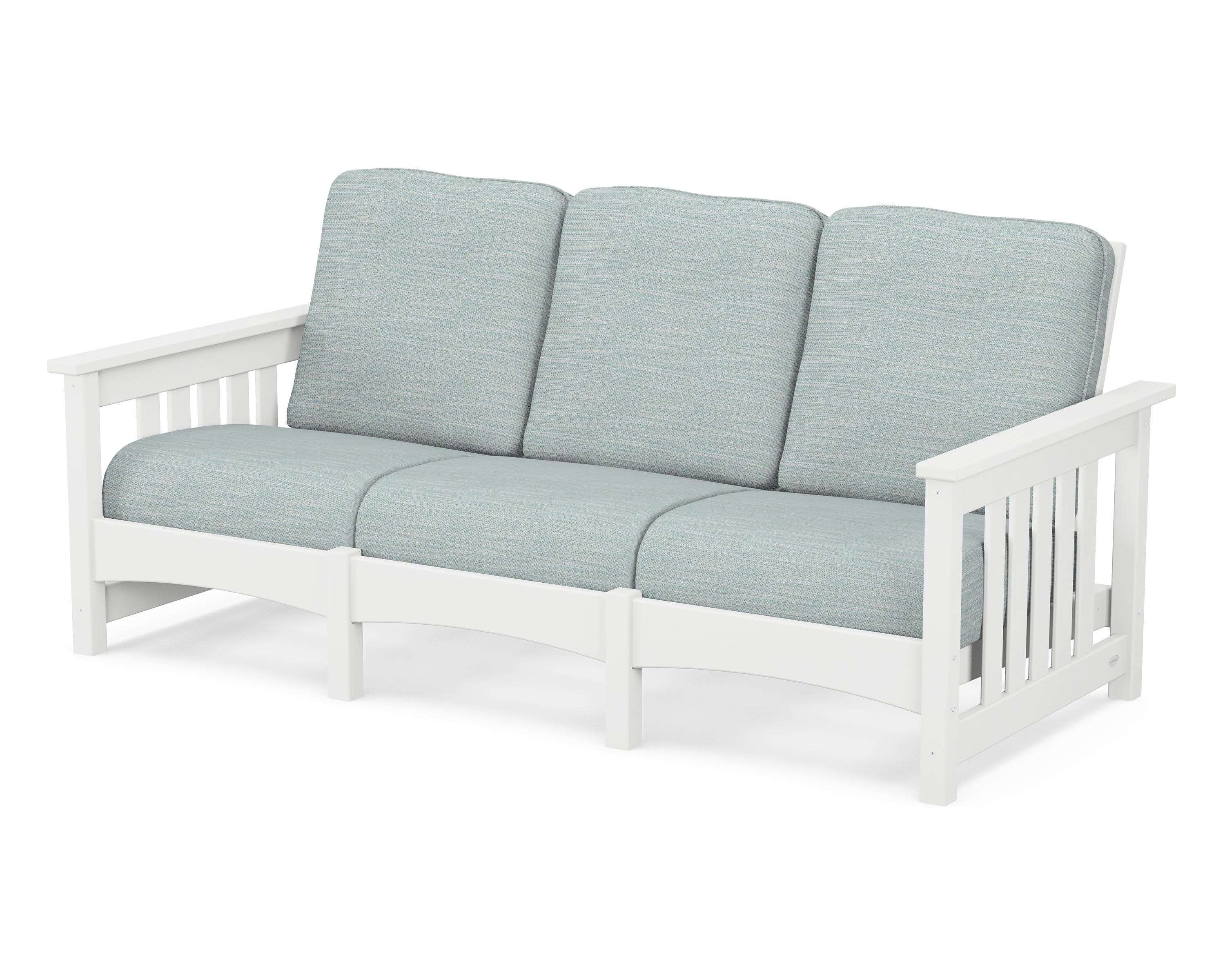 Club Mission Sofa in White / Soothe Mist