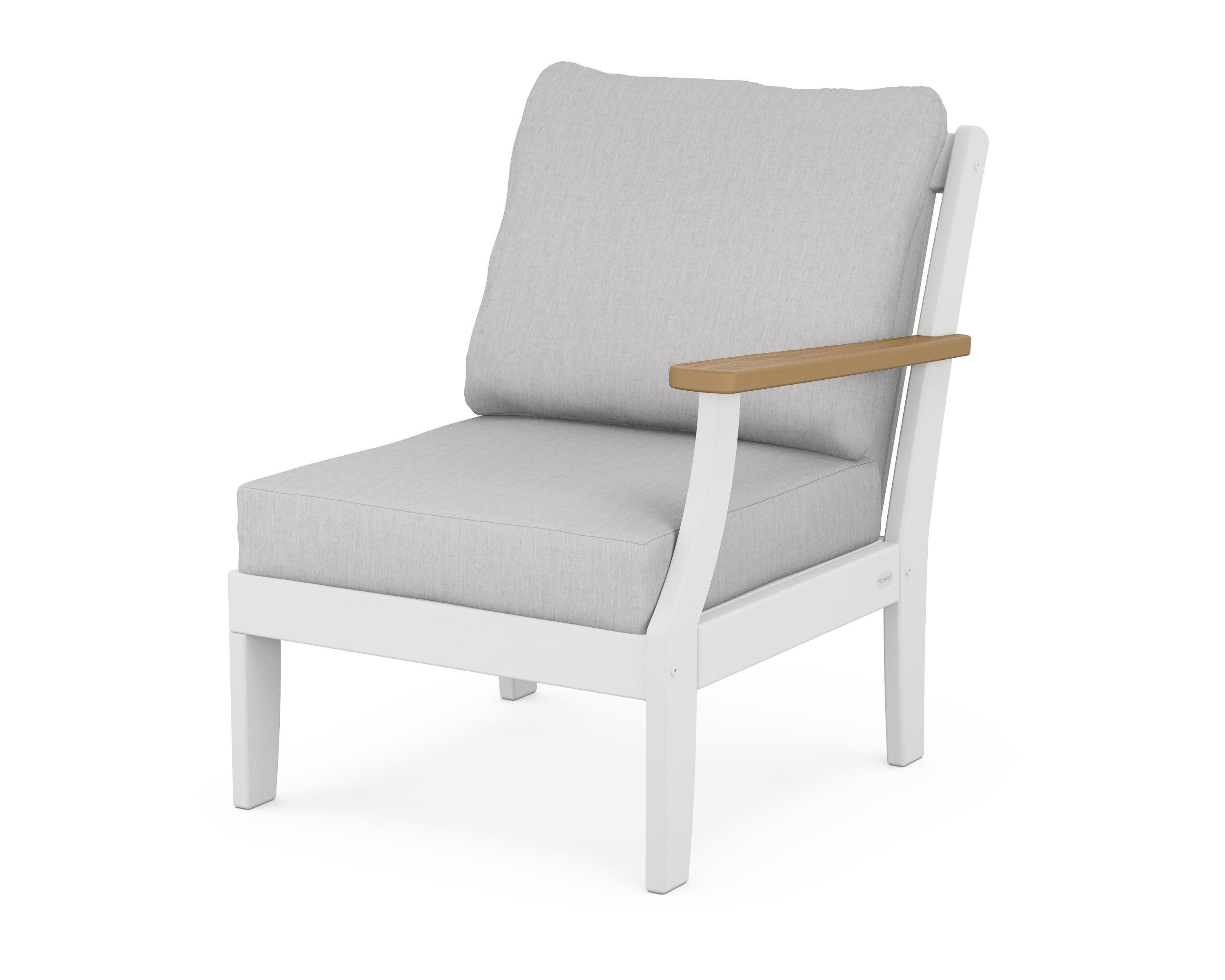 Braxton Modular Right Arm Chair in White / Natural / Granite