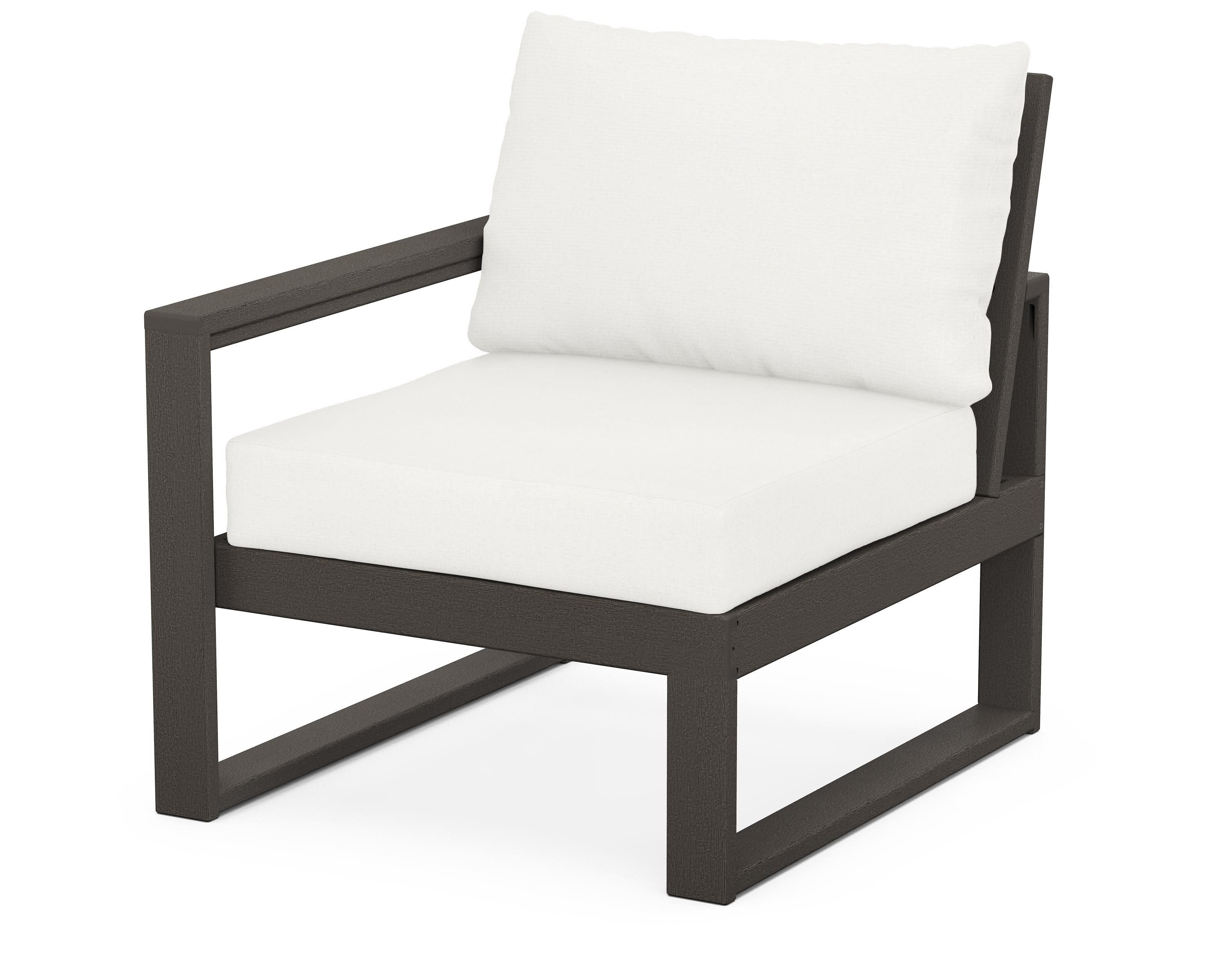 EDGE Modular Left Arm Chair in Vintage Coffee / Natural Linen