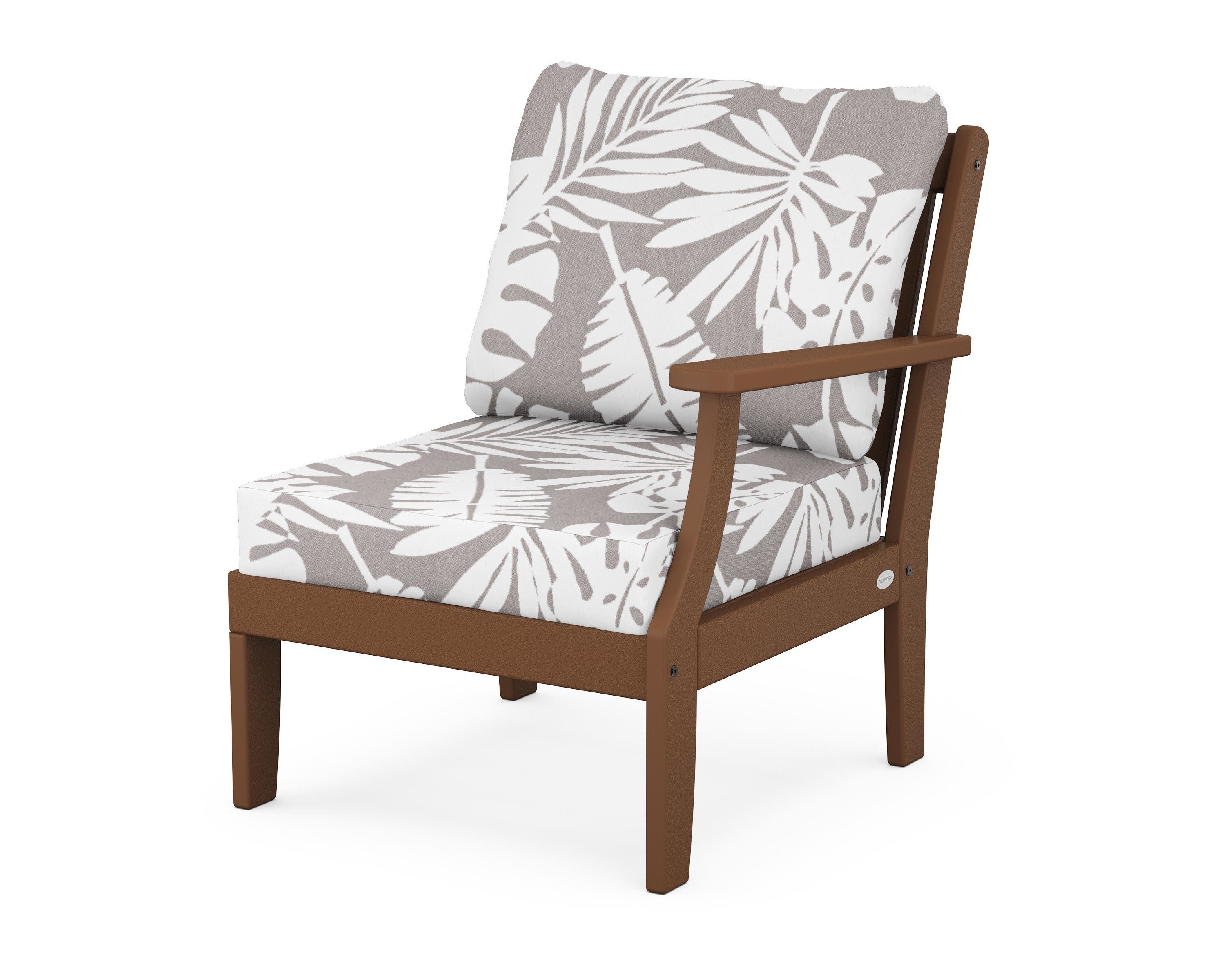 Braxton Modular Right Arm Chair in Teak / Leaf Grey Mist