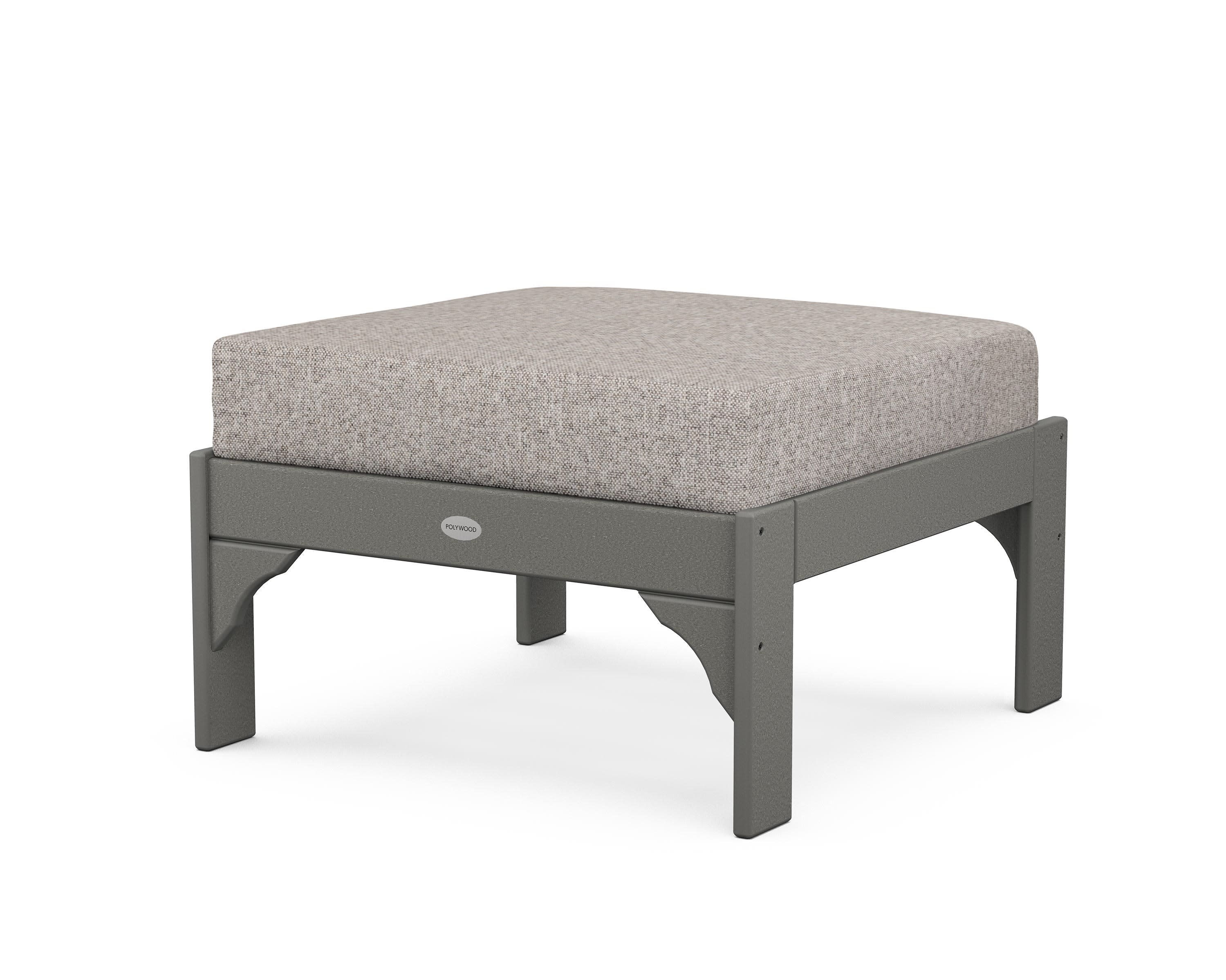 Vineyard Deep Seating Ottoman in Slate Grey / Weathered Tweed