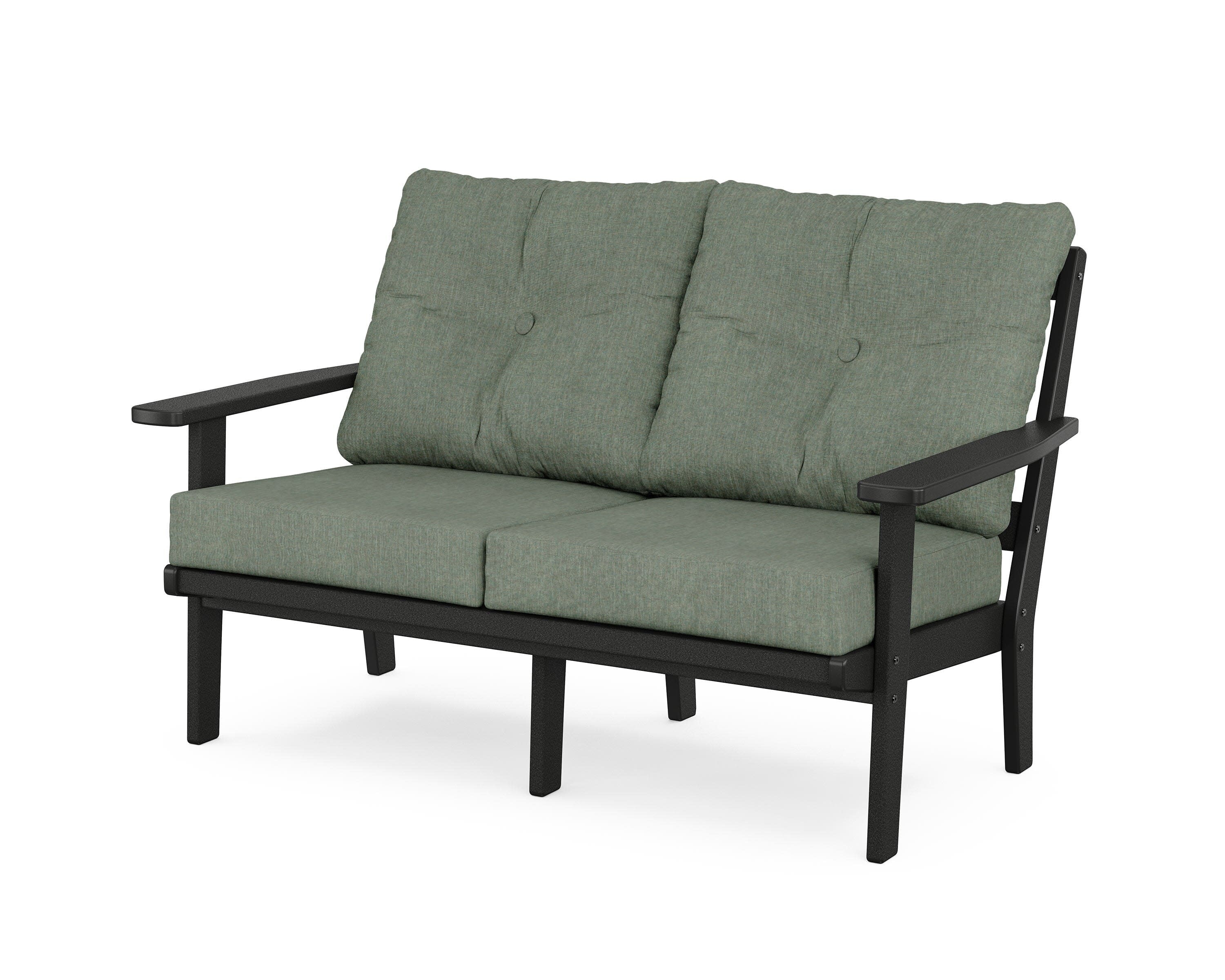 Oxford Deep SeatingLoveseat in Black / Cast Sage