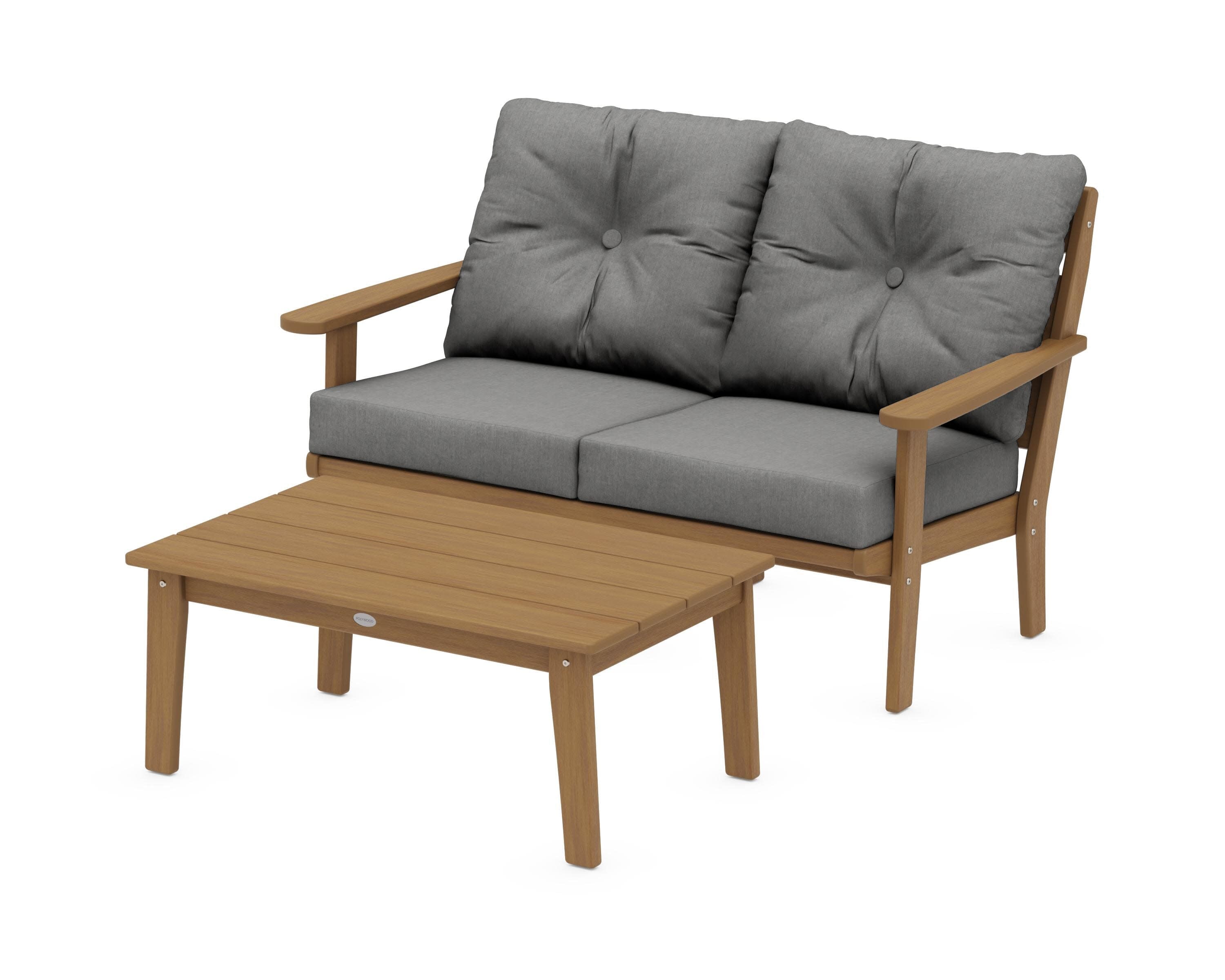 Lakeside 2-Piece Lounge Loveseat Set in Natural / Spectrum Carbon