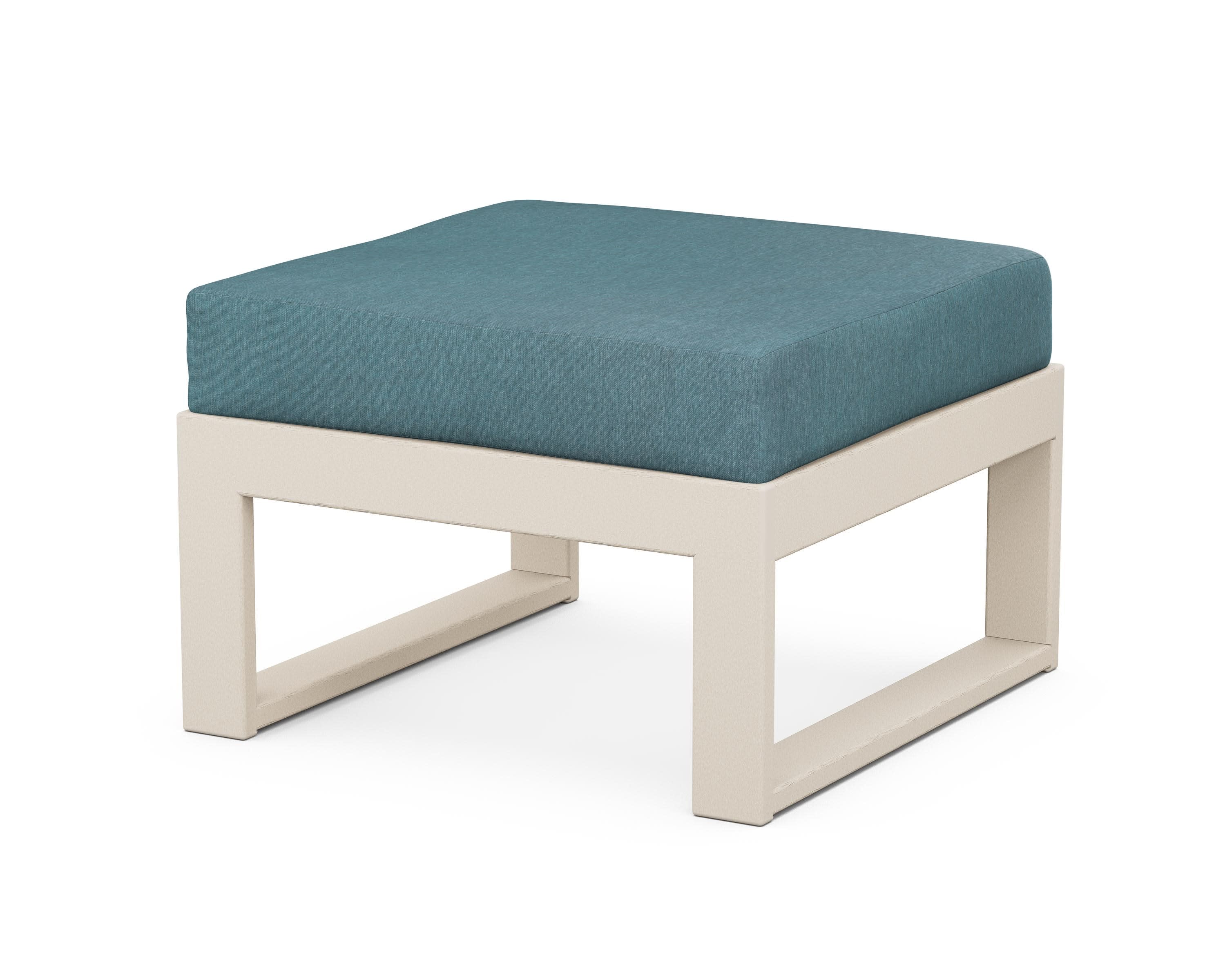 Modular Ottoman - Modern in Sand / Ocean Teal