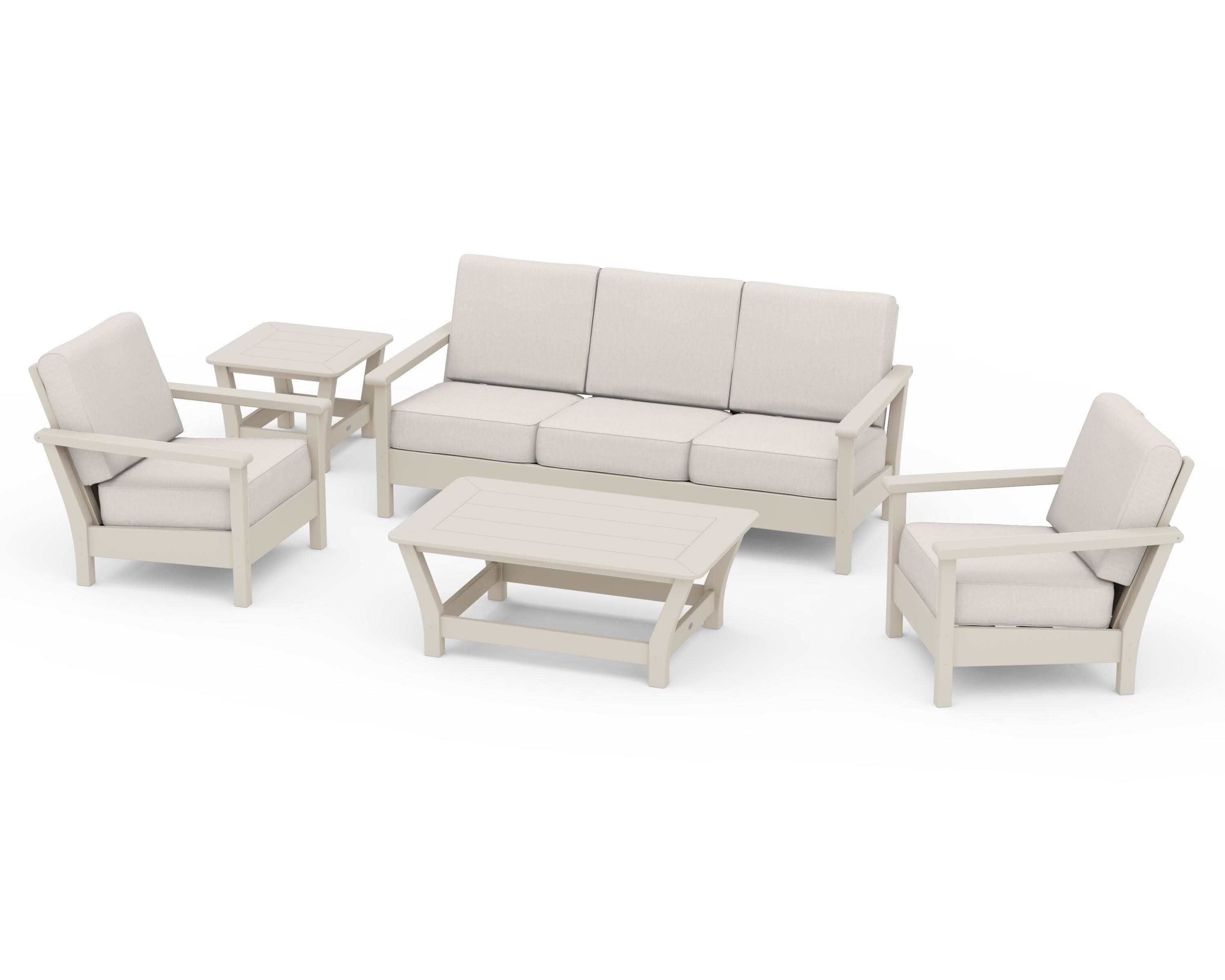 Harbour 5-Piece Deep Seating Set in Sand / Cast Ash