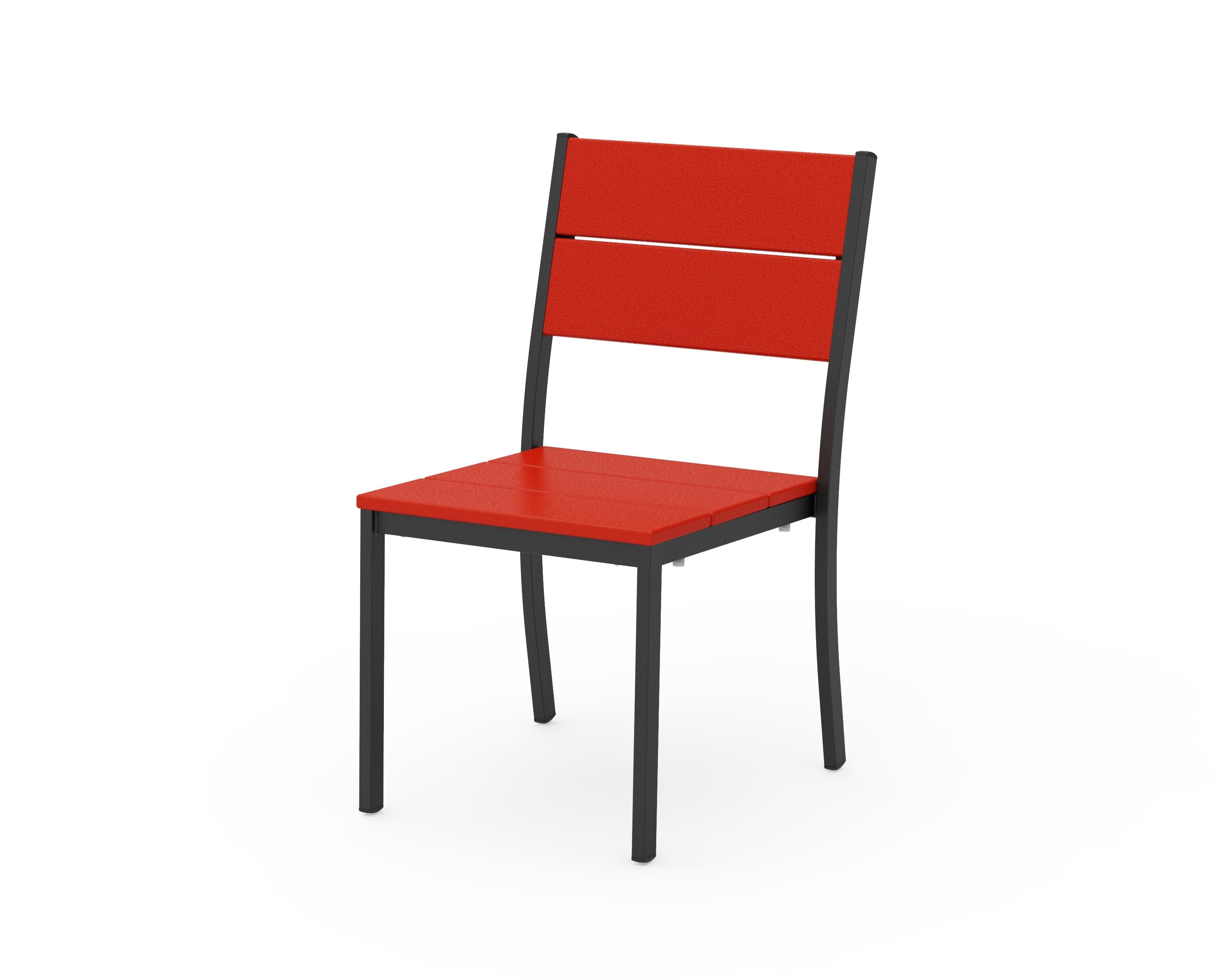 Main Street Stacking Dining Side Chair in Black / Sunset Red