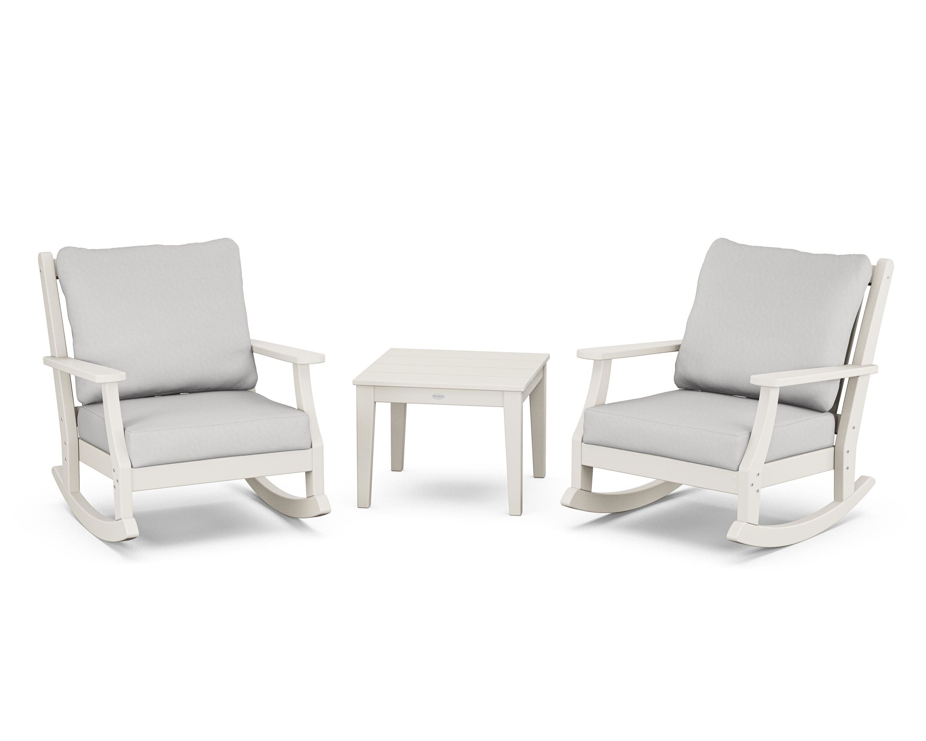 Wovendale 3-Piece Deep Seating Rocker Set in Sand / Diamond in the Rough